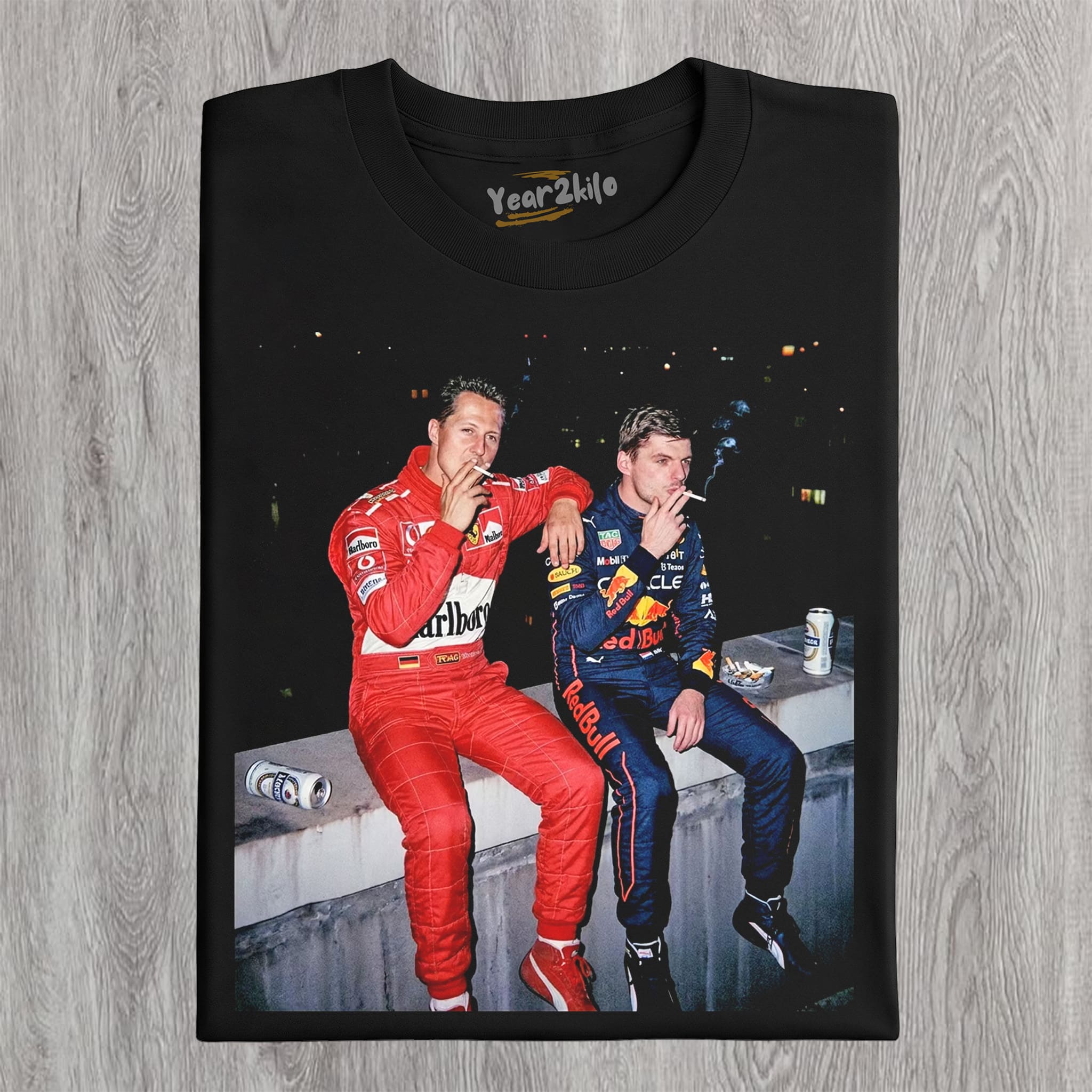 MAX VERSTAPPEN & MICHAEL SCHUMACHER F1 RACING V2 TANK TOP & TEE & LONG SLEEVE & LAYERED LS & HOODIE
