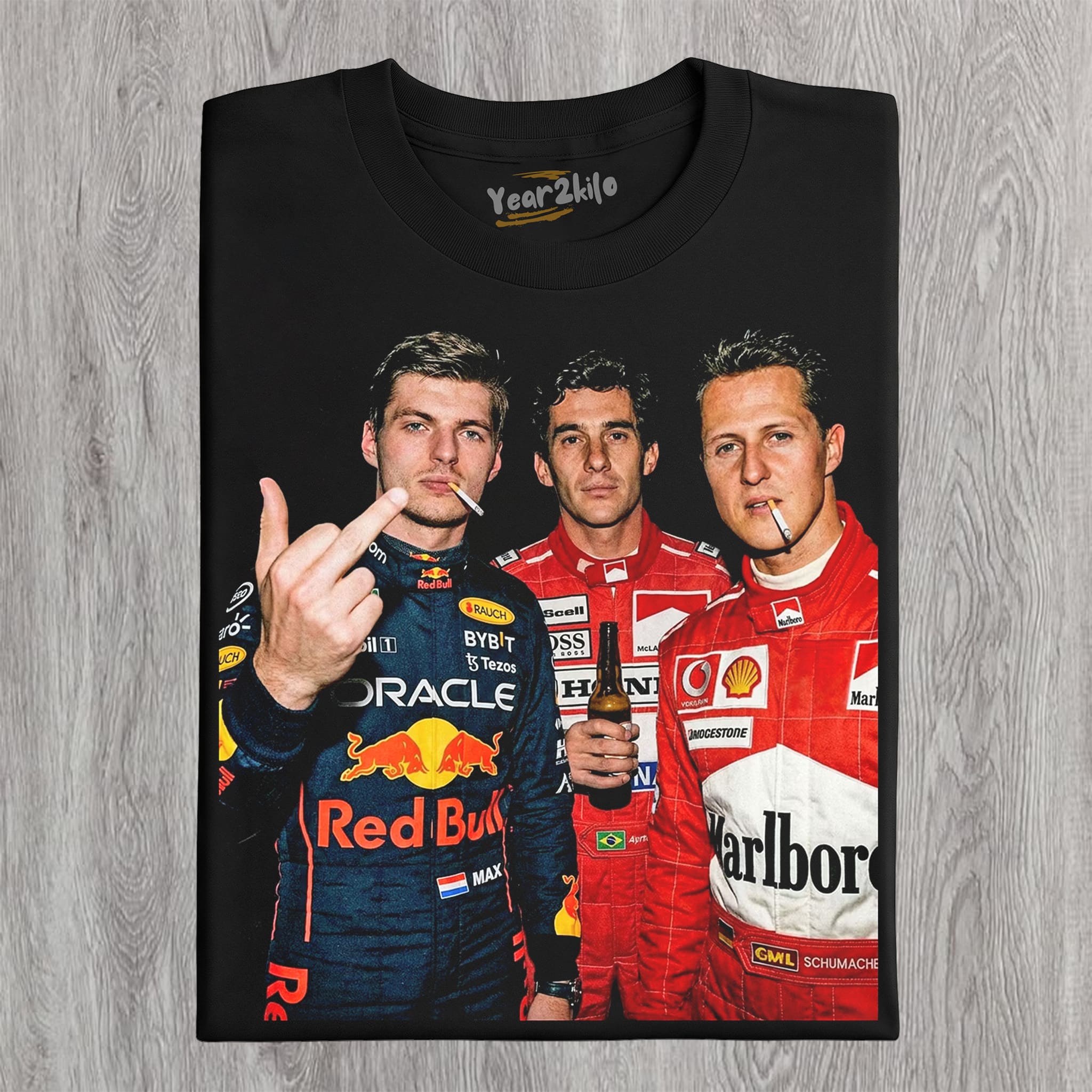 MAX VERSTAPPEN & MICHAEL SCHUMACHER & SENNA F1 RACING TANK TOP & TEE & LONG SLEEVE & LAYERED LS & HOODIE