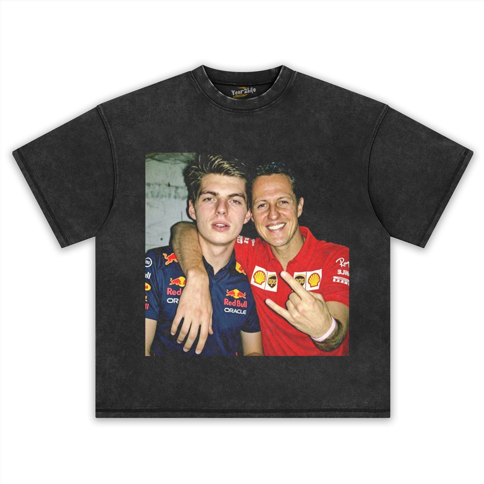 MAX VERSTAPPEN & MICHAEL SCHUMACHER F1 RACING TANK TOP & TEE & LONG SLEEVE & LAYERED LS & HOODIE