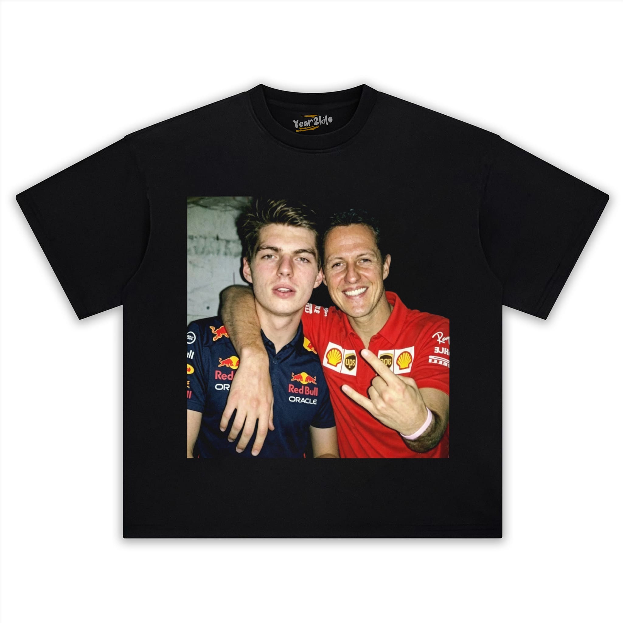 MAX VERSTAPPEN & MICHAEL SCHUMACHER F1 RACING TANK TOP & TEE & LONG SLEEVE & LAYERED LS & HOODIE
