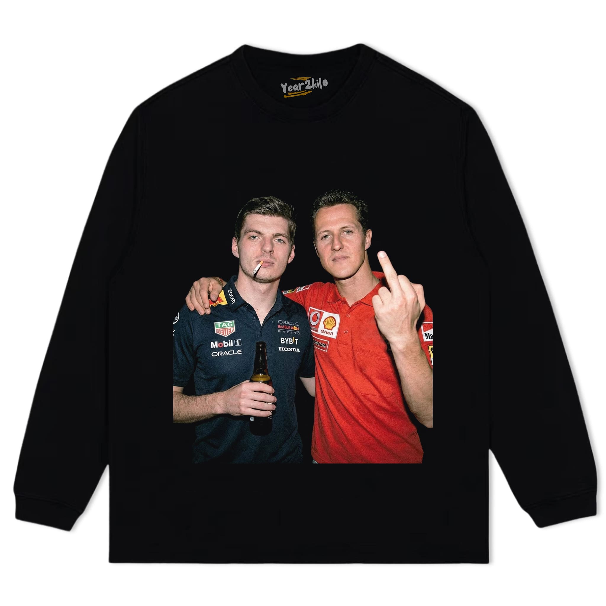 MAX VERSTAPPEN & MICHAEL SCHUMACHER F1 RACING V1 TANK TOP & TEE & LONG SLEEVE & LAYERED LS & HOODIE