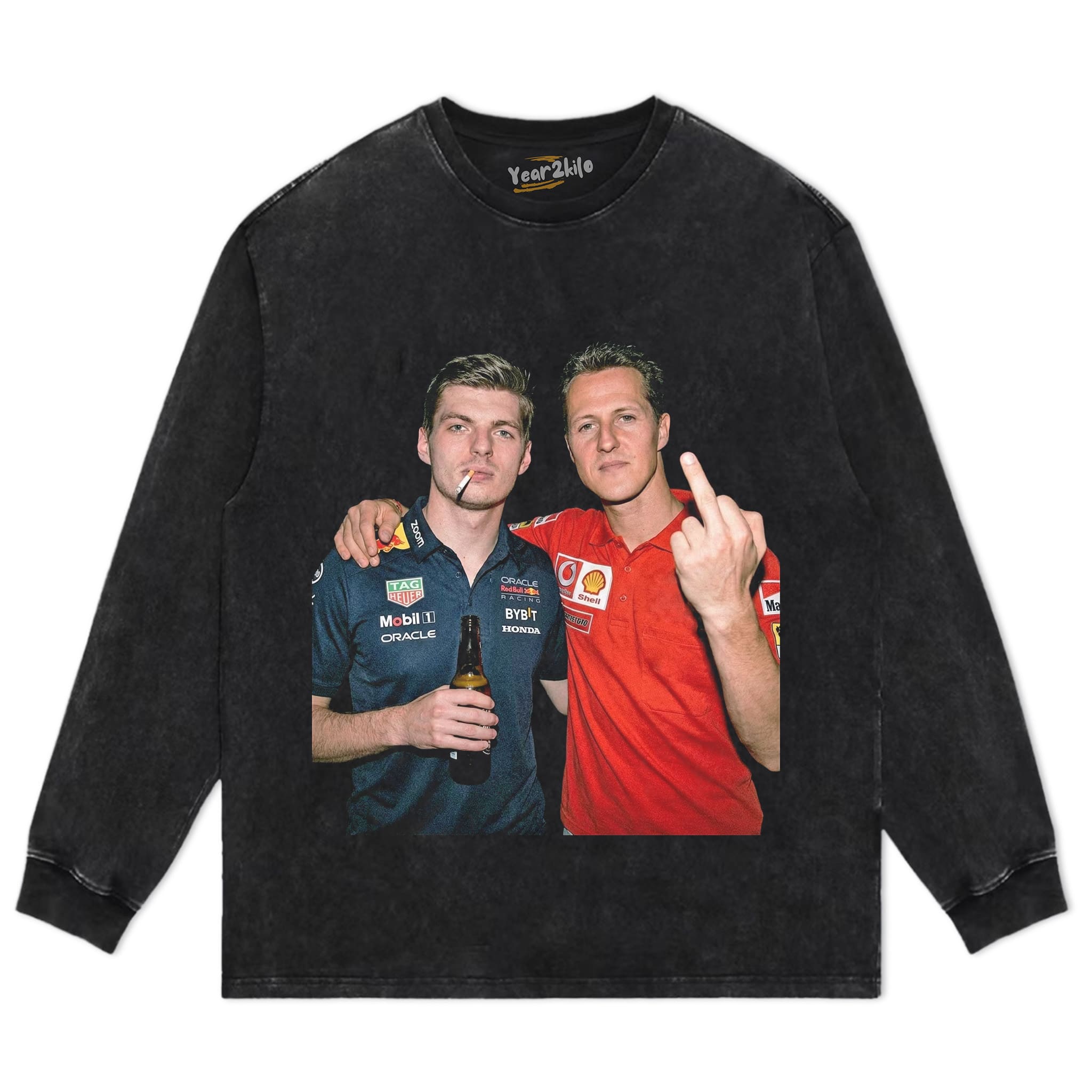 MAX VERSTAPPEN & MICHAEL SCHUMACHER F1 RACING V1 TANK TOP & TEE & LONG SLEEVE & LAYERED LS & HOODIE