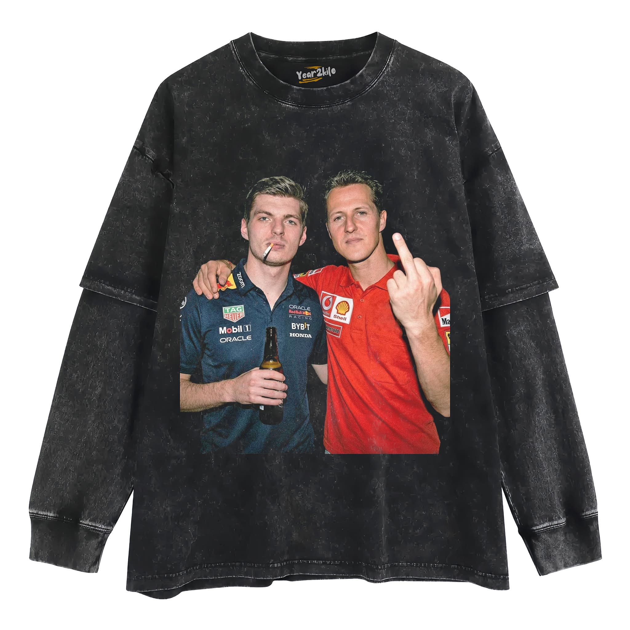 MAX VERSTAPPEN & MICHAEL SCHUMACHER F1 RACING V1 TANK TOP & TEE & LONG SLEEVE & LAYERED LS & HOODIE