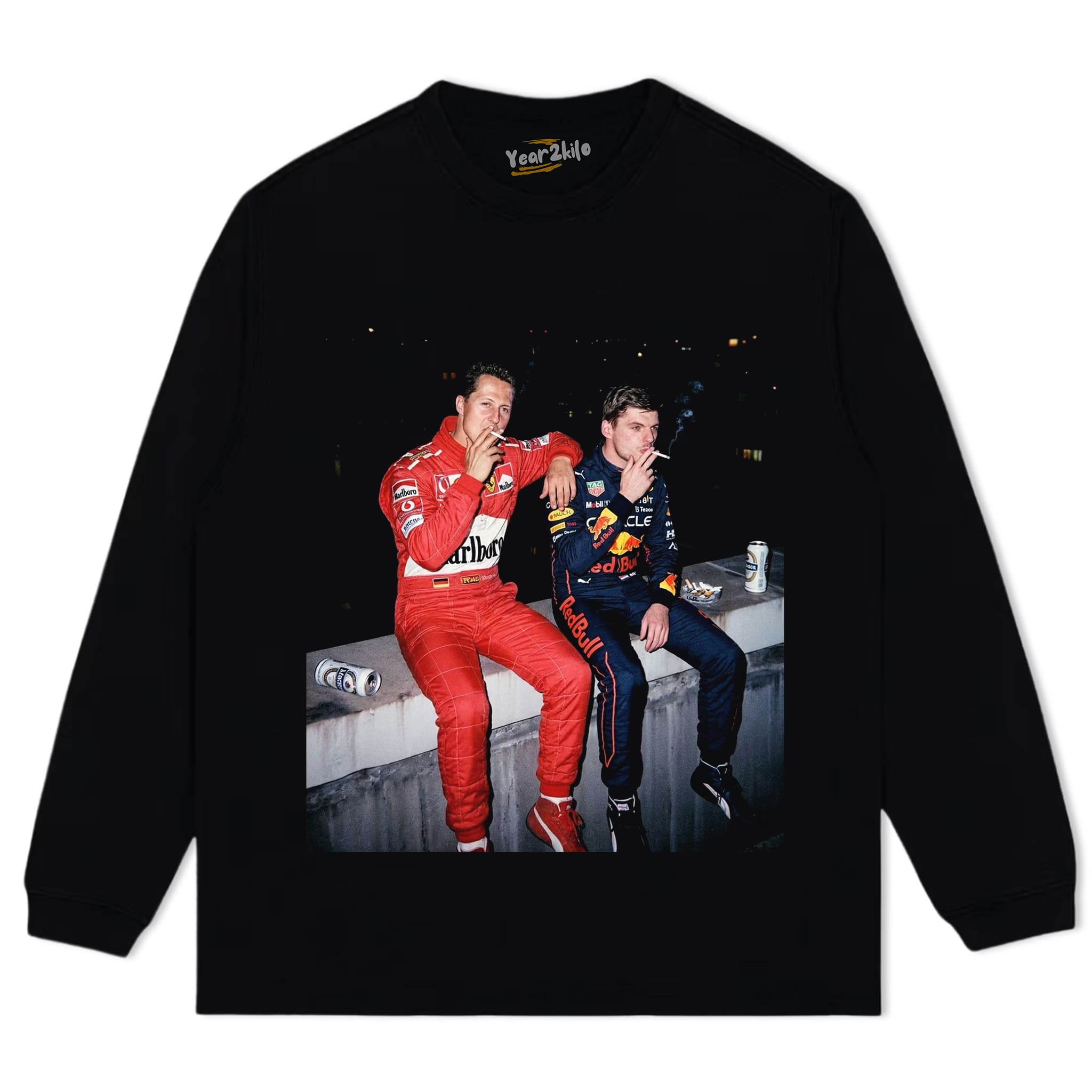 MAX VERSTAPPEN & MICHAEL SCHUMACHER F1 RACING V2 TANK TOP & TEE & LONG SLEEVE & LAYERED LS & HOODIE