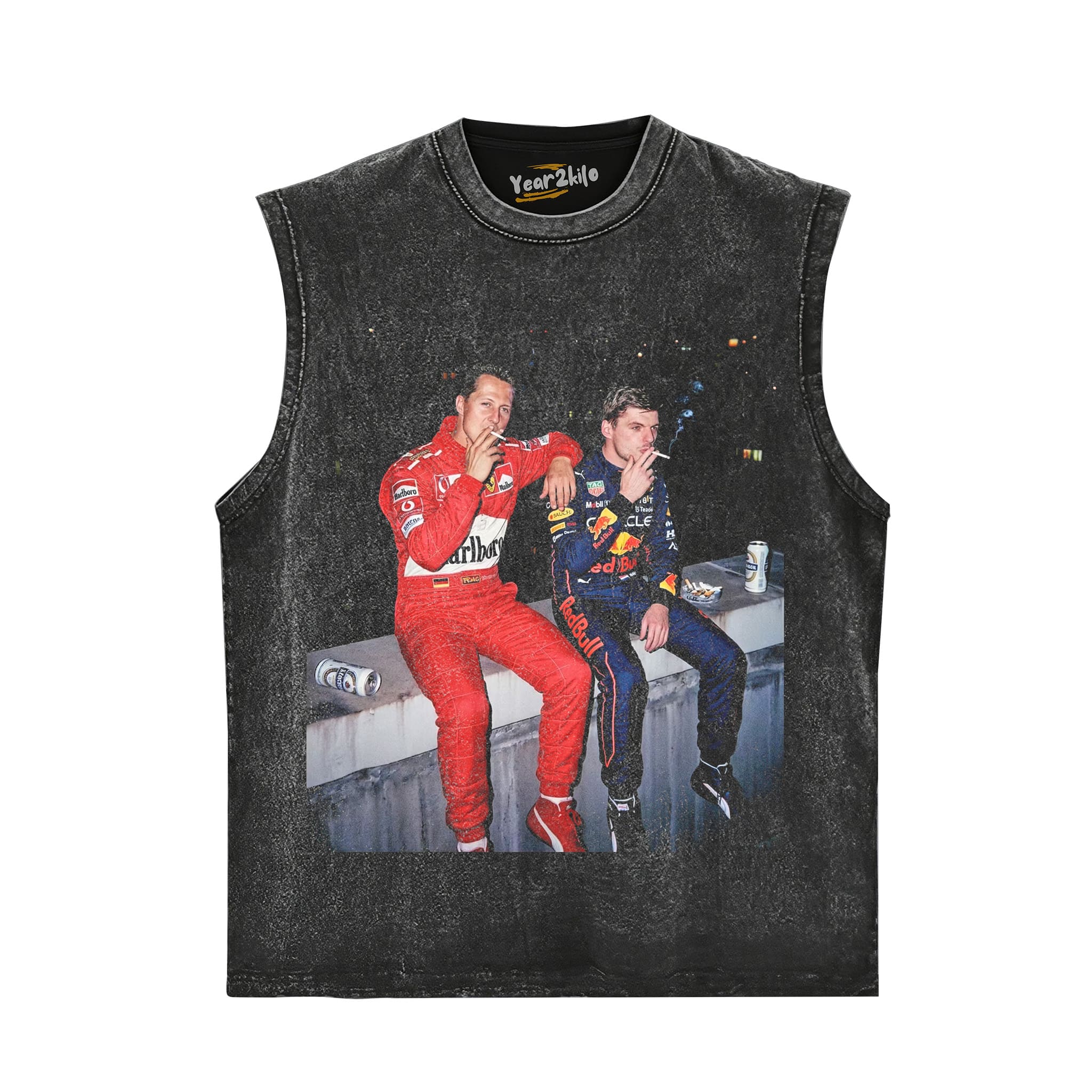 MAX VERSTAPPEN & MICHAEL SCHUMACHER F1 RACING V2 TANK TOP & TEE & LONG SLEEVE & LAYERED LS & HOODIE