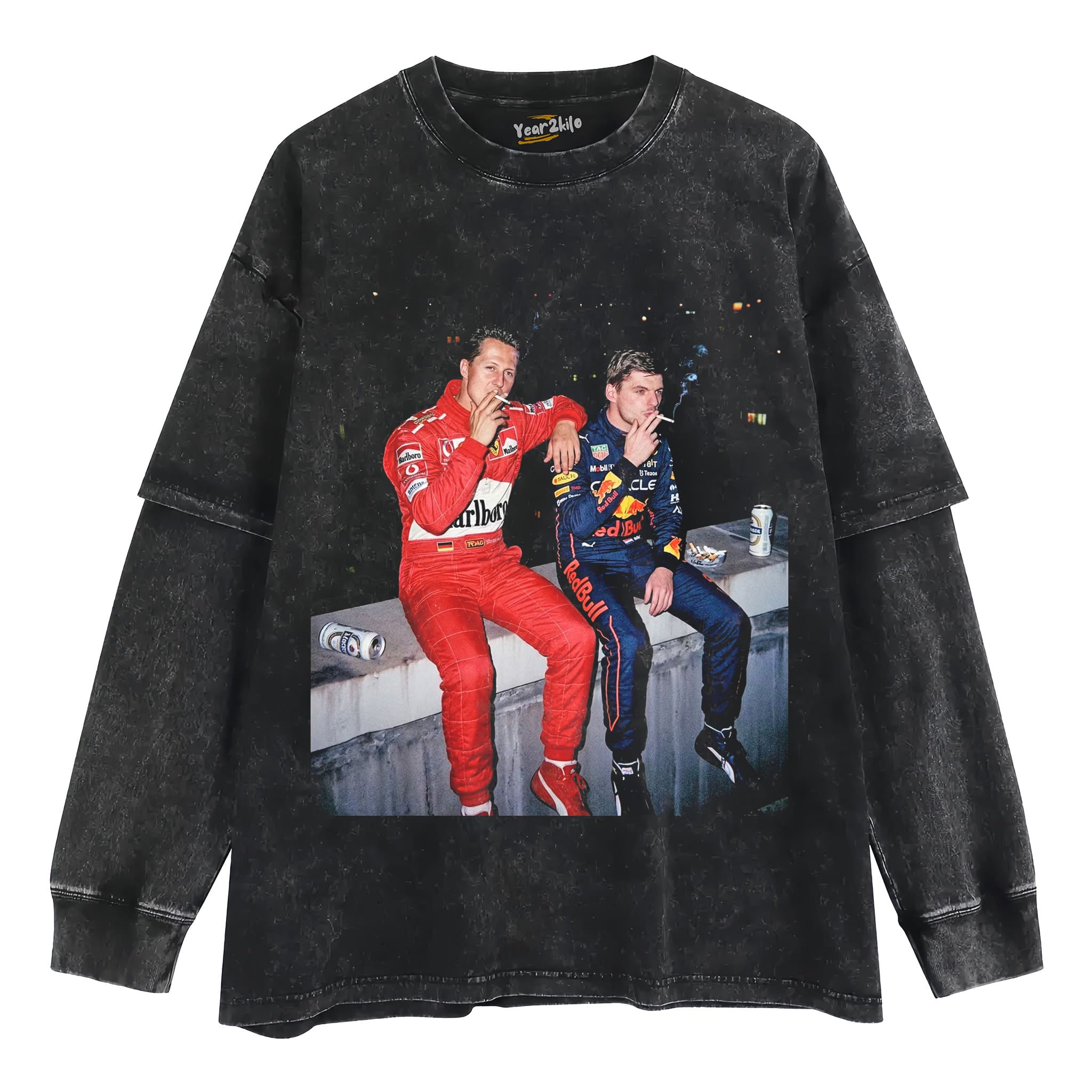 MAX VERSTAPPEN & MICHAEL SCHUMACHER F1 RACING V2 TANK TOP & TEE & LONG SLEEVE & LAYERED LS & HOODIE