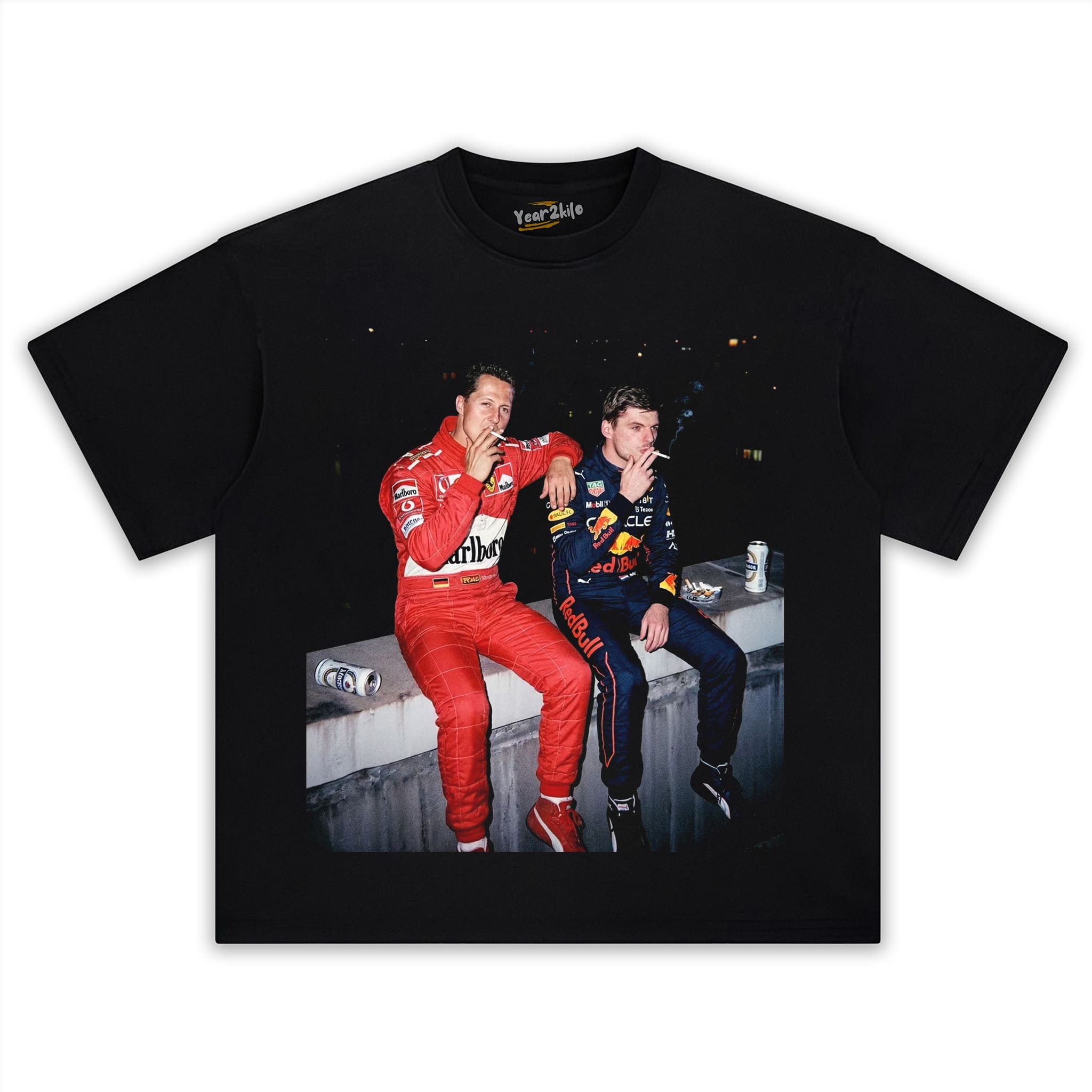 MAX VERSTAPPEN & MICHAEL SCHUMACHER F1 RACING V2 TANK TOP & TEE & LONG SLEEVE & LAYERED LS & HOODIE