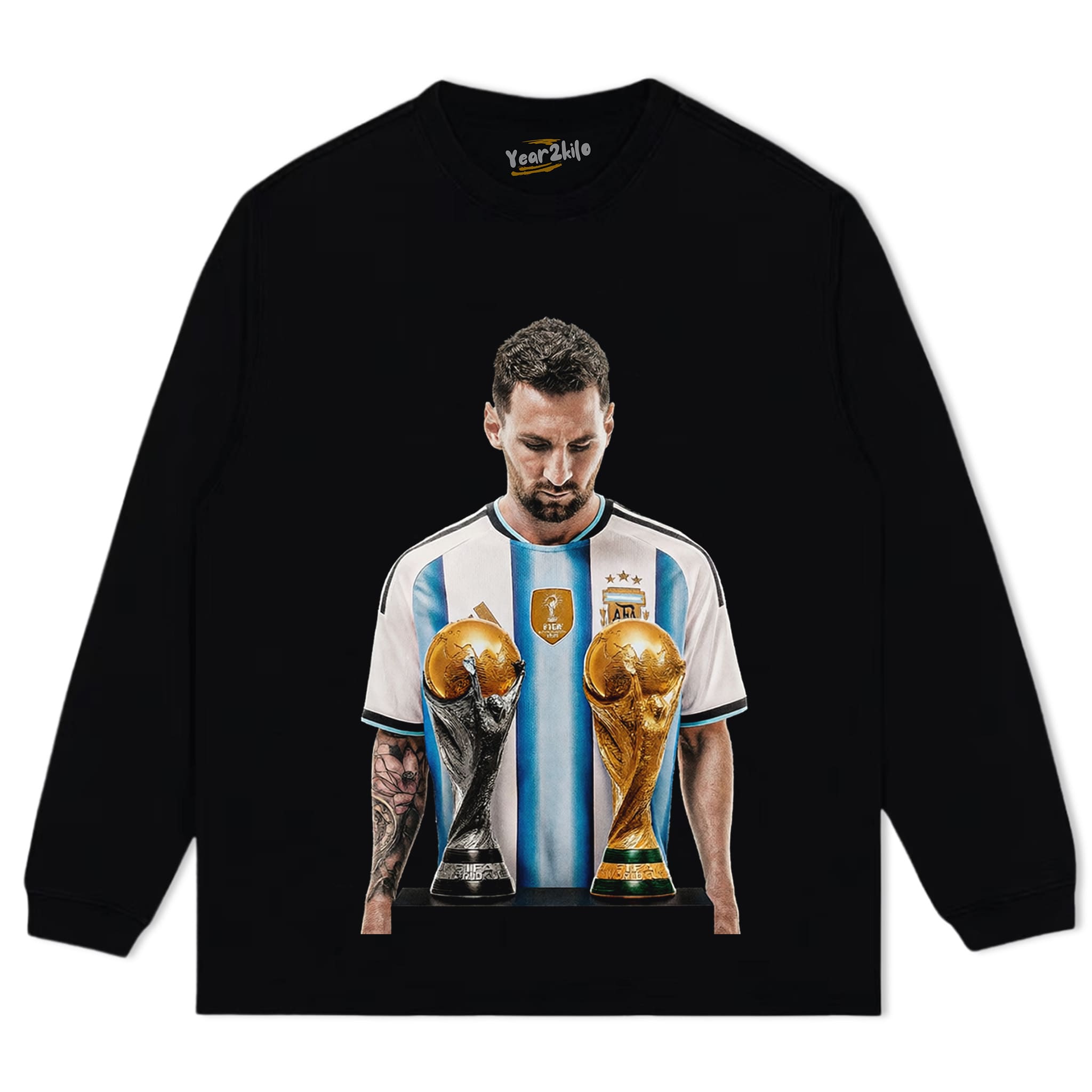 MESSI - FIFA WORLD CUP TROPHY TANK TOP & TEE & LONG SLEEVE & LAYERED LS & HOODIE