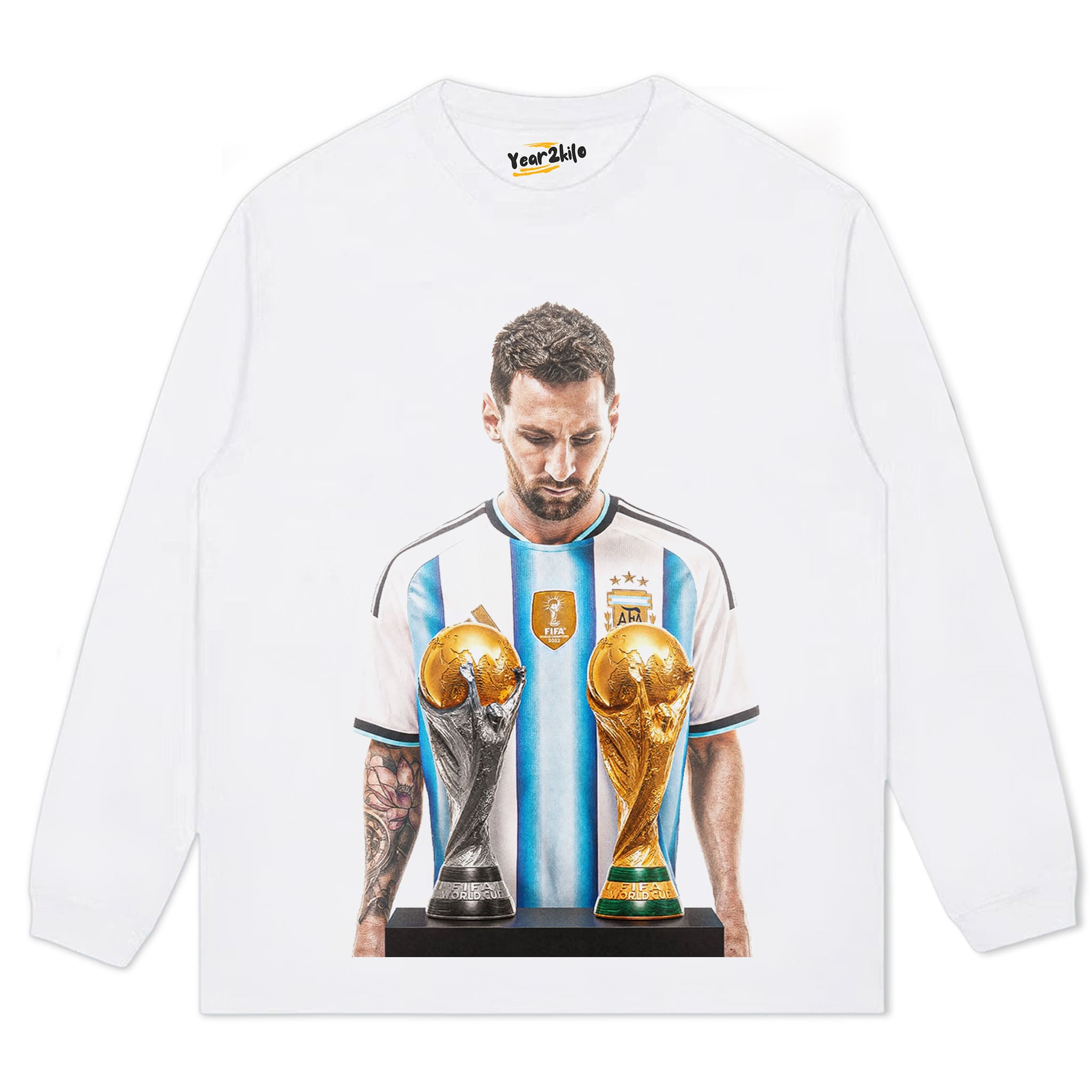 MESSI - FIFA WORLD CUP TROPHY TANK TOP & TEE & LONG SLEEVE & LAYERED LS & HOODIE