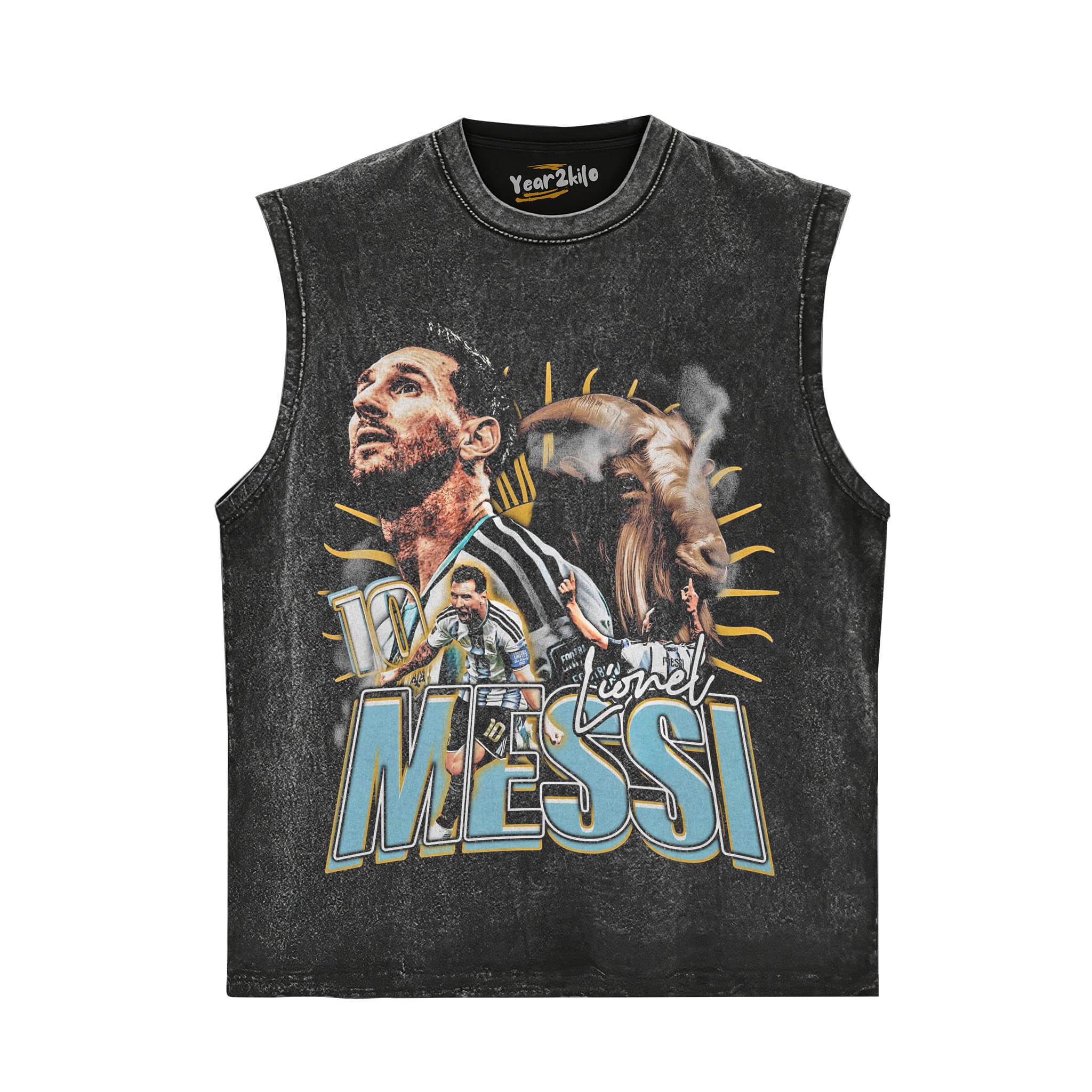 MESSI - GOAT TANK TOP & TEE & LONG SLEEVE & LAYERED LS & HOODIE