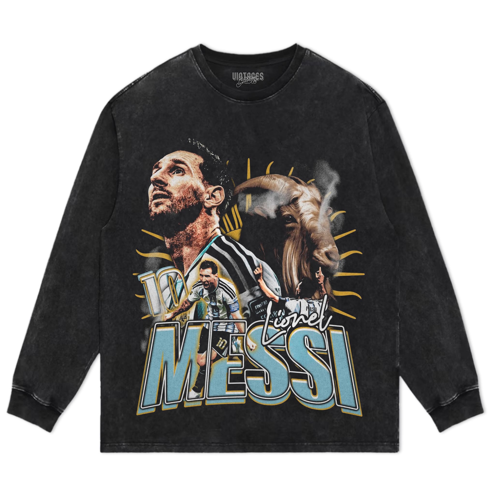 MESSI - GOAT TANK TOP & TEE & LONG SLEEVE & LAYERED LS & HOODIE
