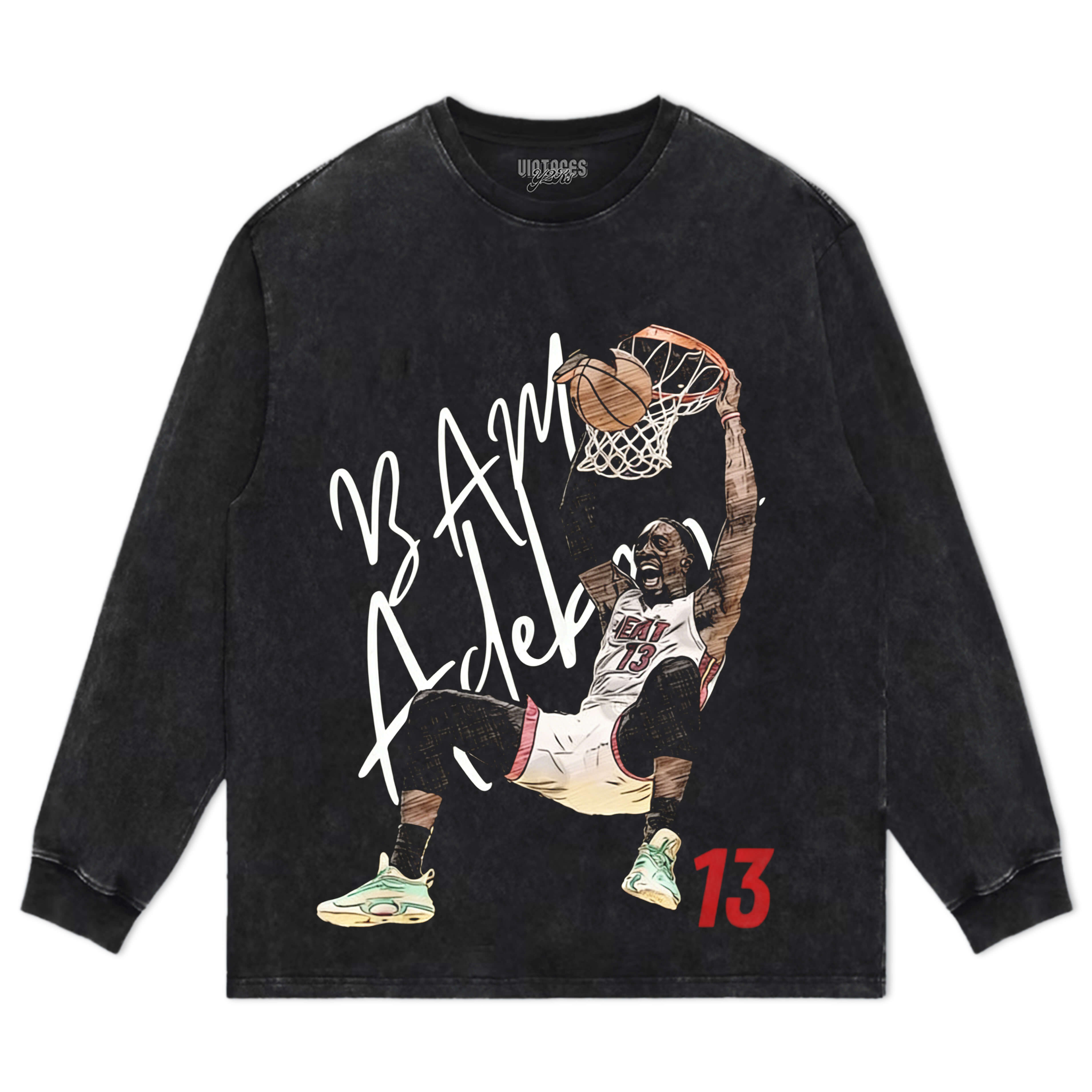 MIAMI BAM ADEBAYO #13 DUNK BASKETBALL CARTOON TEE & LS & HOODIE