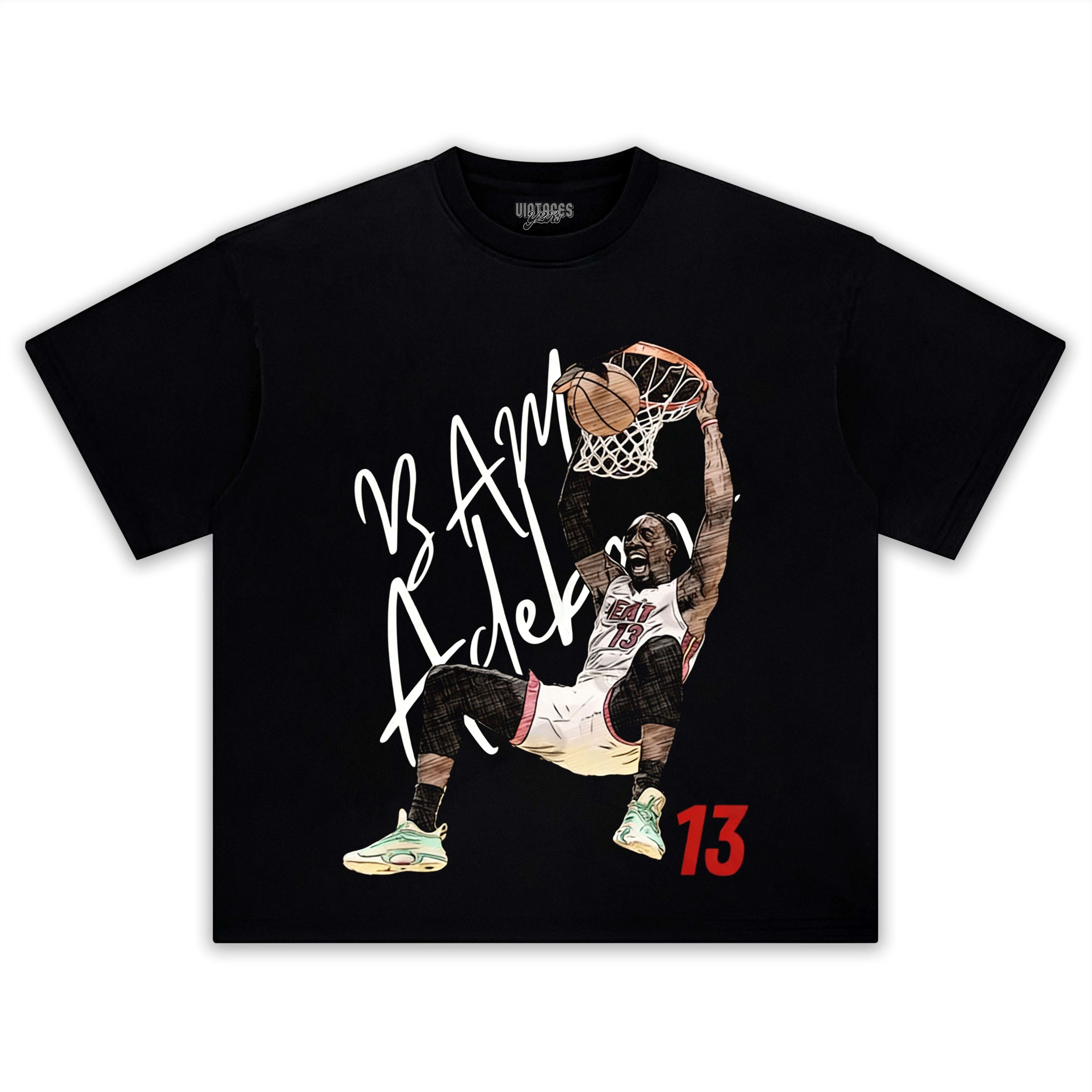 MIAMI BAM ADEBAYO #13 DUNK BASKETBALL CARTOON TEE & LS & HOODIE