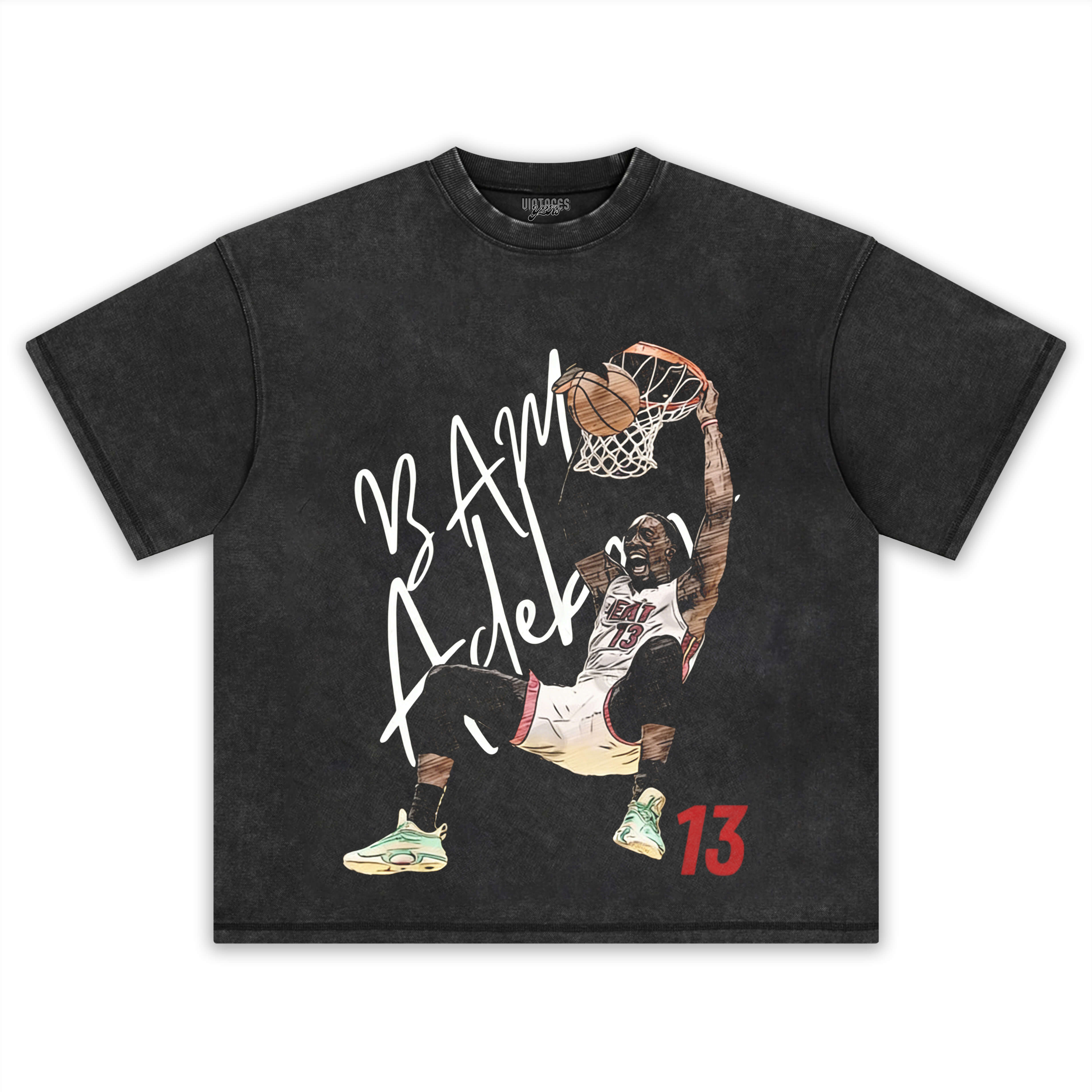 MIAMI BAM ADEBAYO #13 DUNK BASKETBALL CARTOON TEE & LS & HOODIE