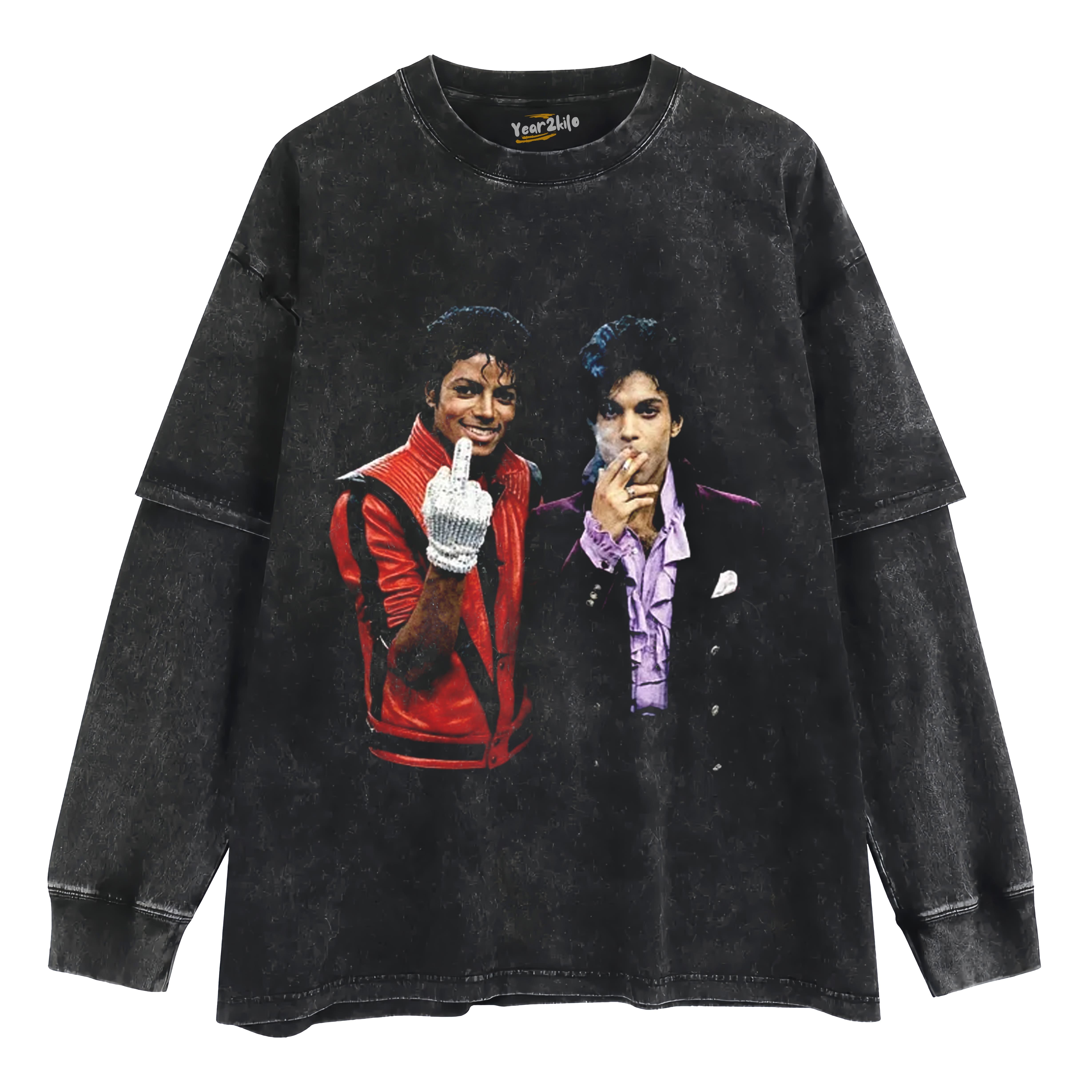 MICHAEL JACKSON & PRINCE TANK TOP & TEE & LONG SLEEVE & LAYERED LS & HOODIE