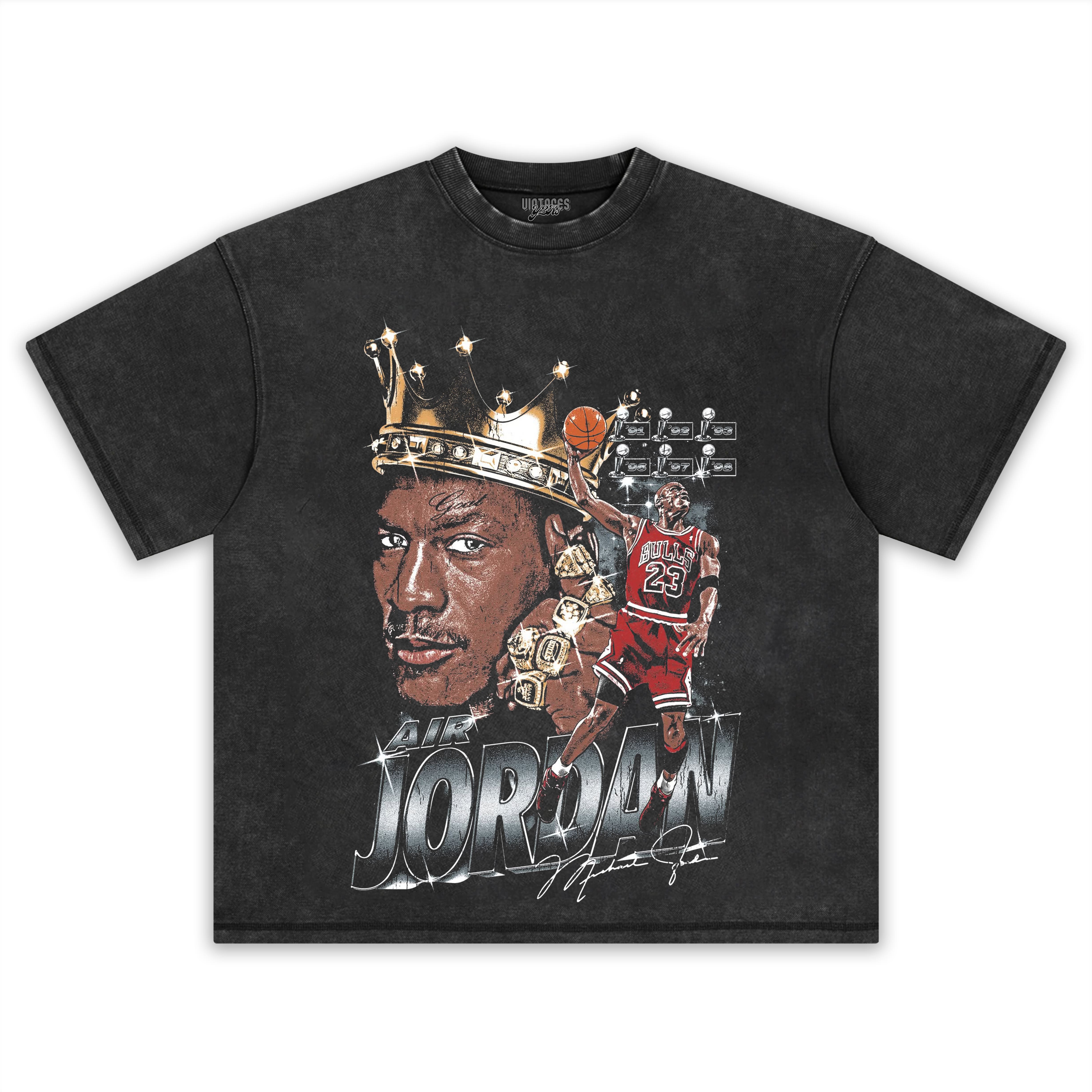 MICHEAL JORDAN CHICAGO BULLS VINTAGE STYLE V3 TEE & LS & HOODIE