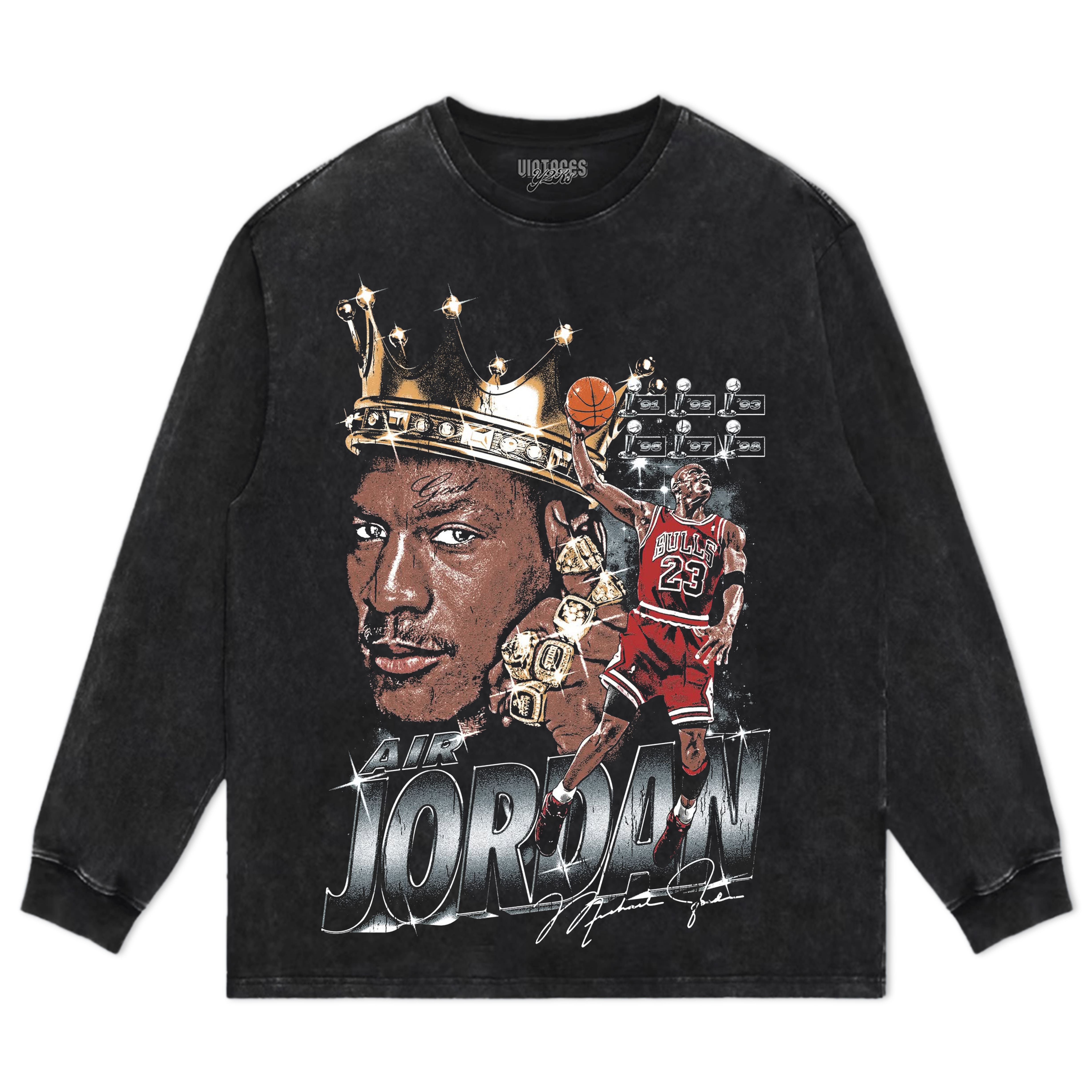MICHEAL JORDAN CHICAGO BULLS VINTAGE STYLE V3 TEE & LS & HOODIE