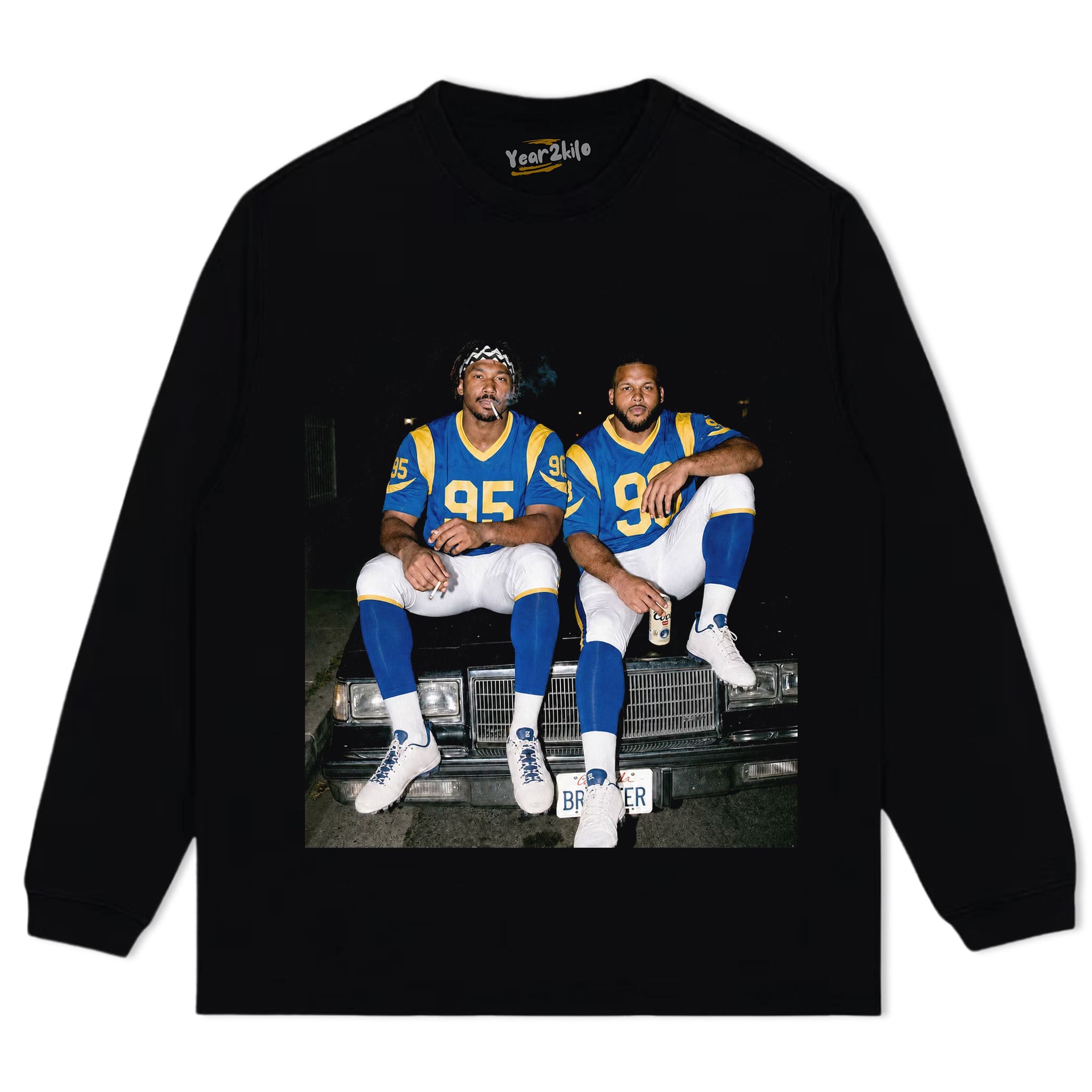 MIDDLE FINGER & MYLES GARRETT LA RAMS FOOTBALL TANK TOP & TEE & LONG SLEEVE & LAYERED LS & HOODIE