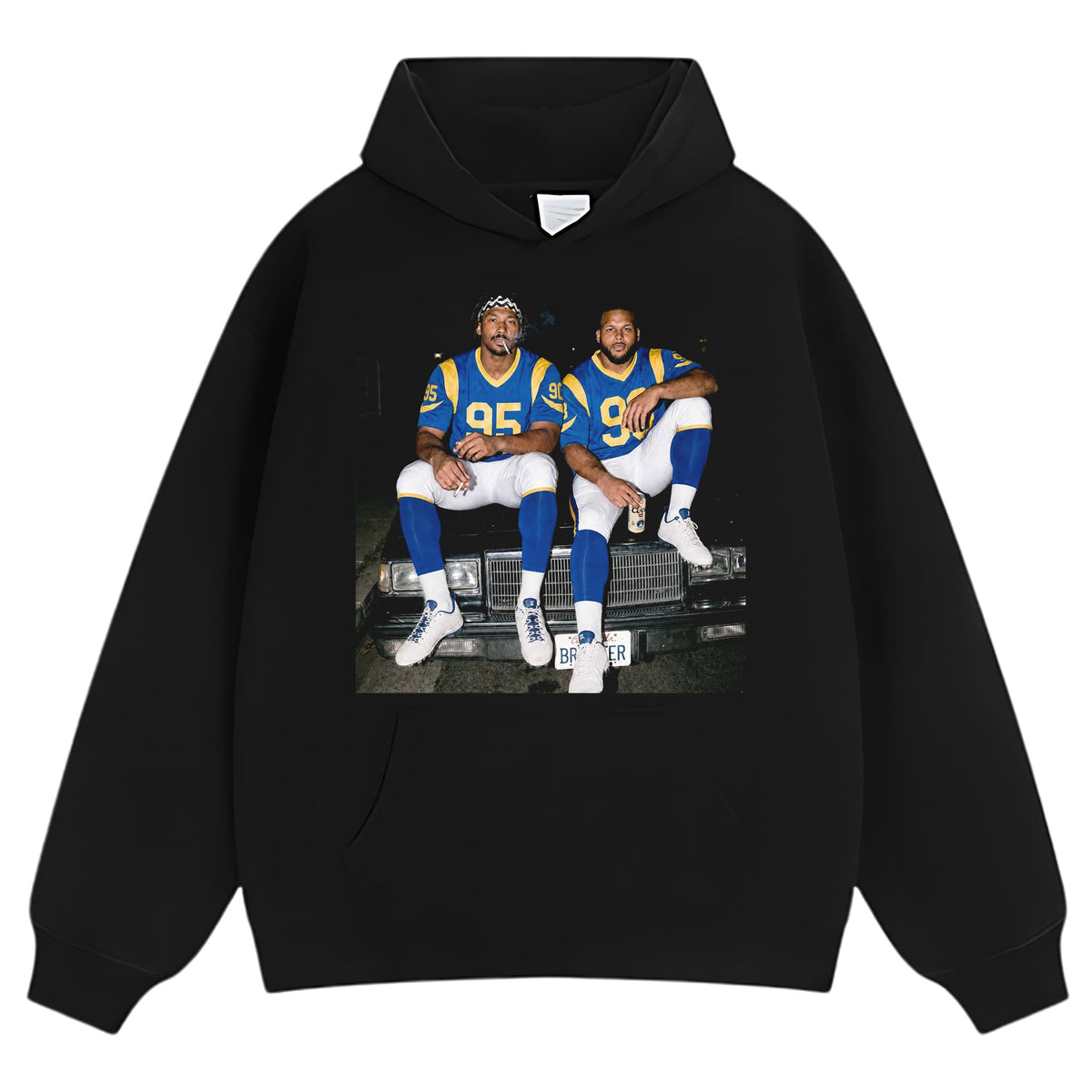 MIDDLE FINGER & MYLES GARRETT LA RAMS FOOTBALL TANK TOP & TEE & LONG SLEEVE & LAYERED LS & HOODIE