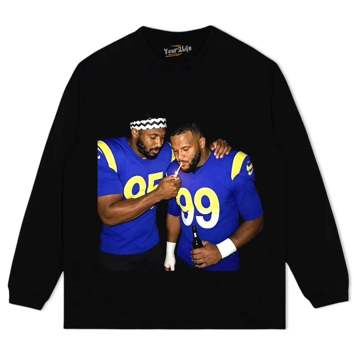 MIDDLE FINGER & MYLES GARRETT LA RAMS FOOTBALL V1 TANK TOP & TEE & LONG SLEEVE & LAYERED LS & HOODIE