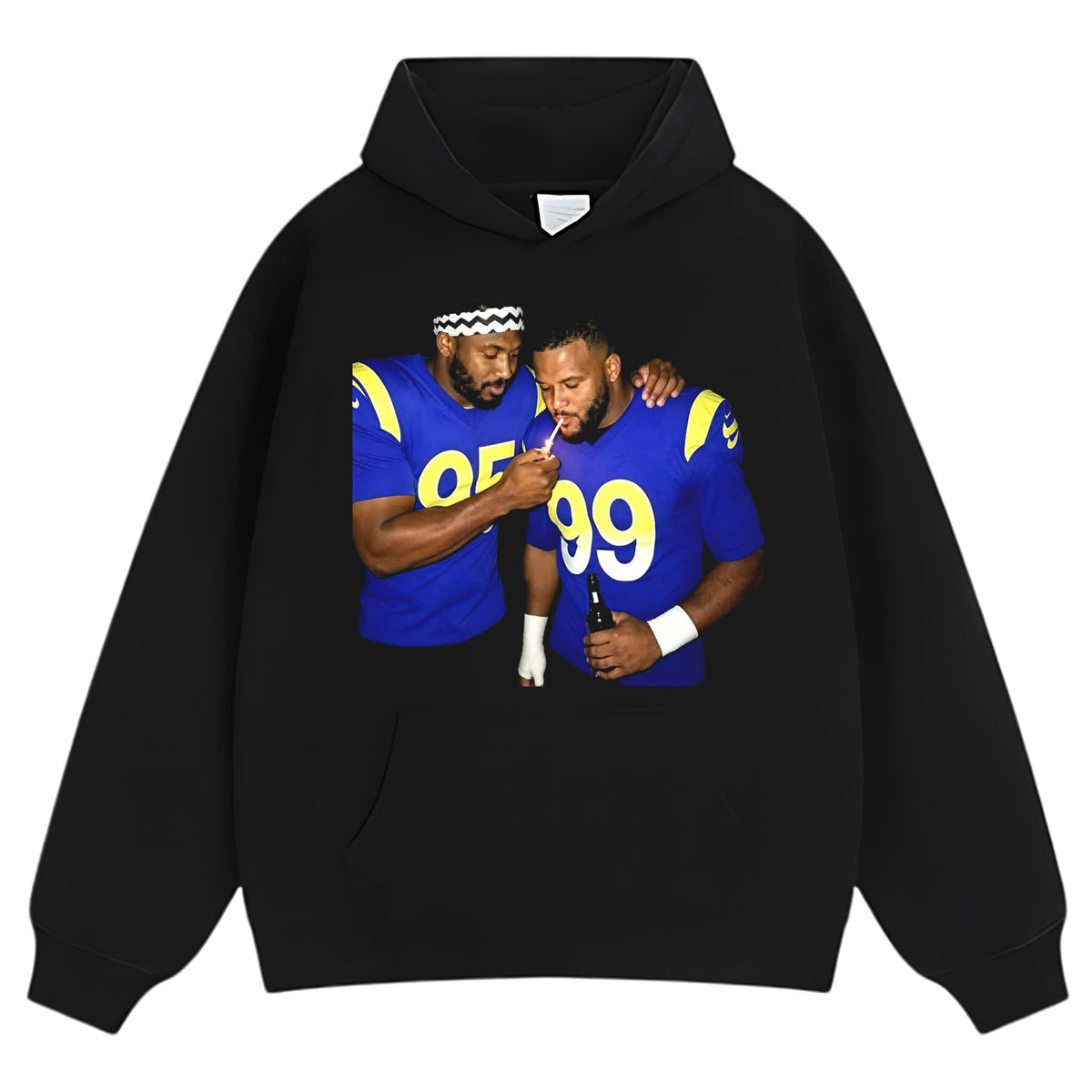 MIDDLE FINGER & MYLES GARRETT LA RAMS FOOTBALL V1 TANK TOP & TEE & LONG SLEEVE & LAYERED LS & HOODIE