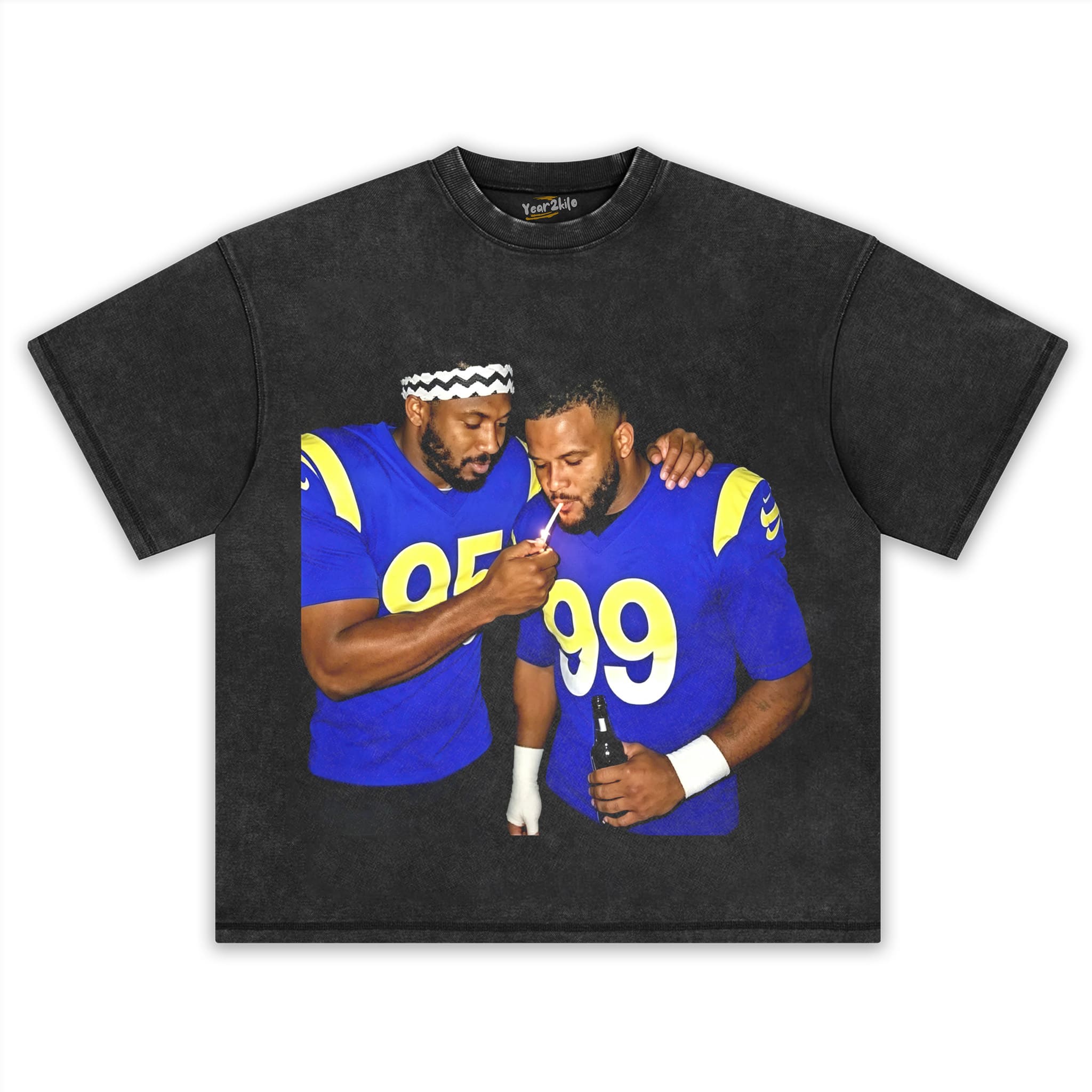 MIDDLE FINGER & MYLES GARRETT LA RAMS FOOTBALL V1 TANK TOP & TEE & LONG SLEEVE & LAYERED LS & HOODIE