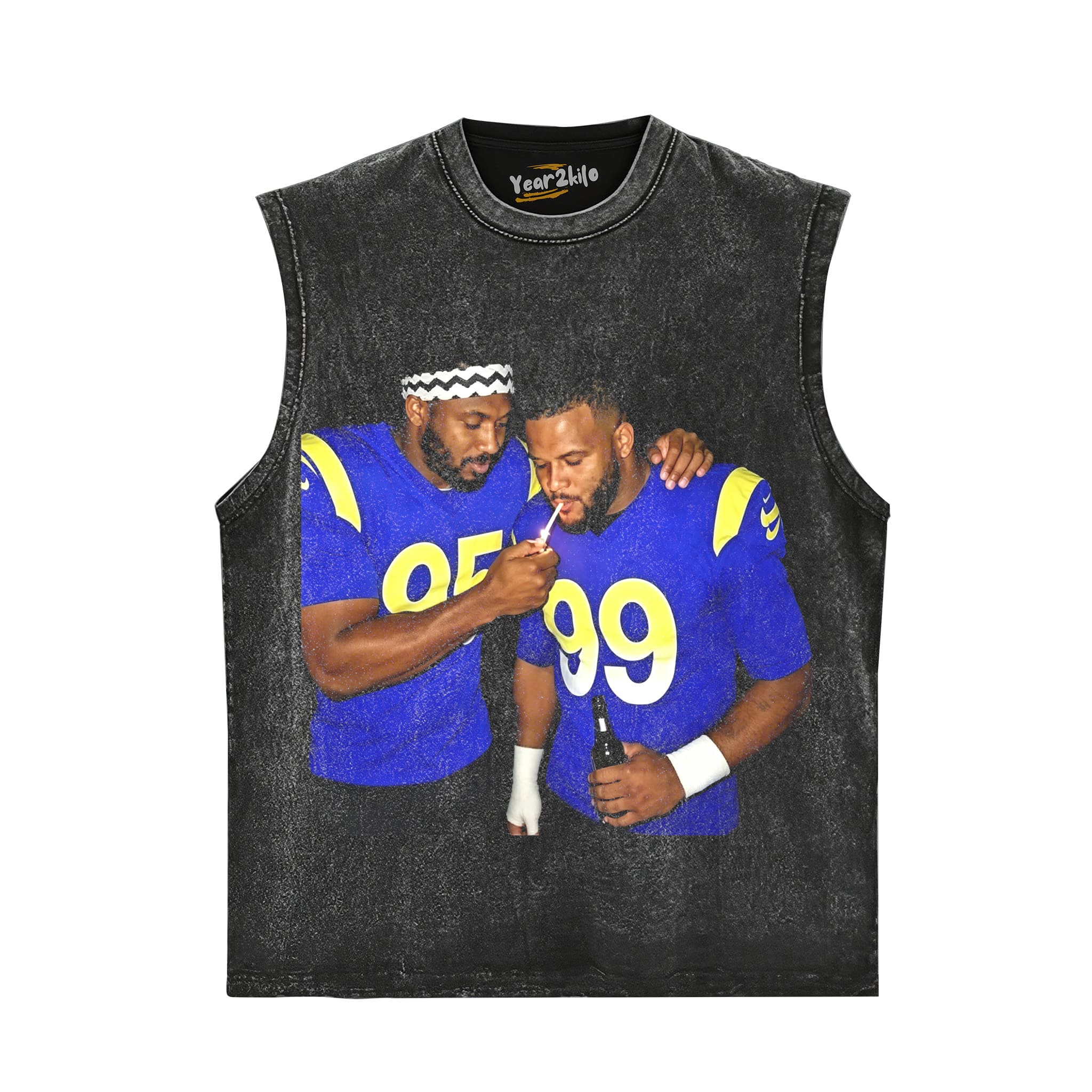MIDDLE FINGER & MYLES GARRETT LA RAMS FOOTBALL V1 TANK TOP & TEE & LONG SLEEVE & LAYERED LS & HOODIE