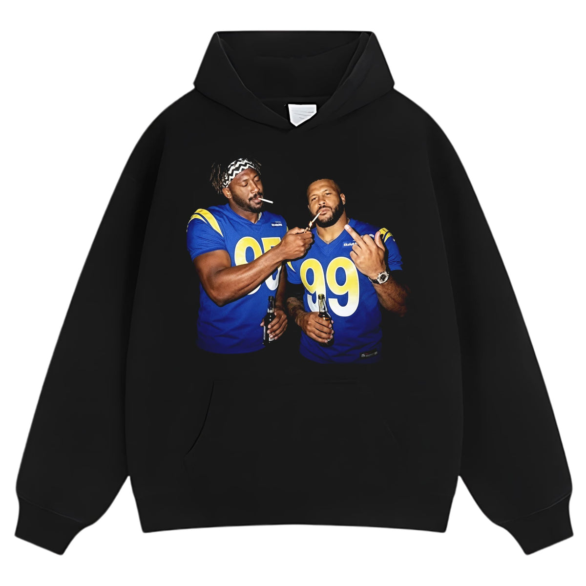 MIDDLE FINGER & MYLES GARRETT LA RAMS FOOTBALL V2 TANK TOP & TEE & LONG SLEEVE & LAYERED LS & HOODIE