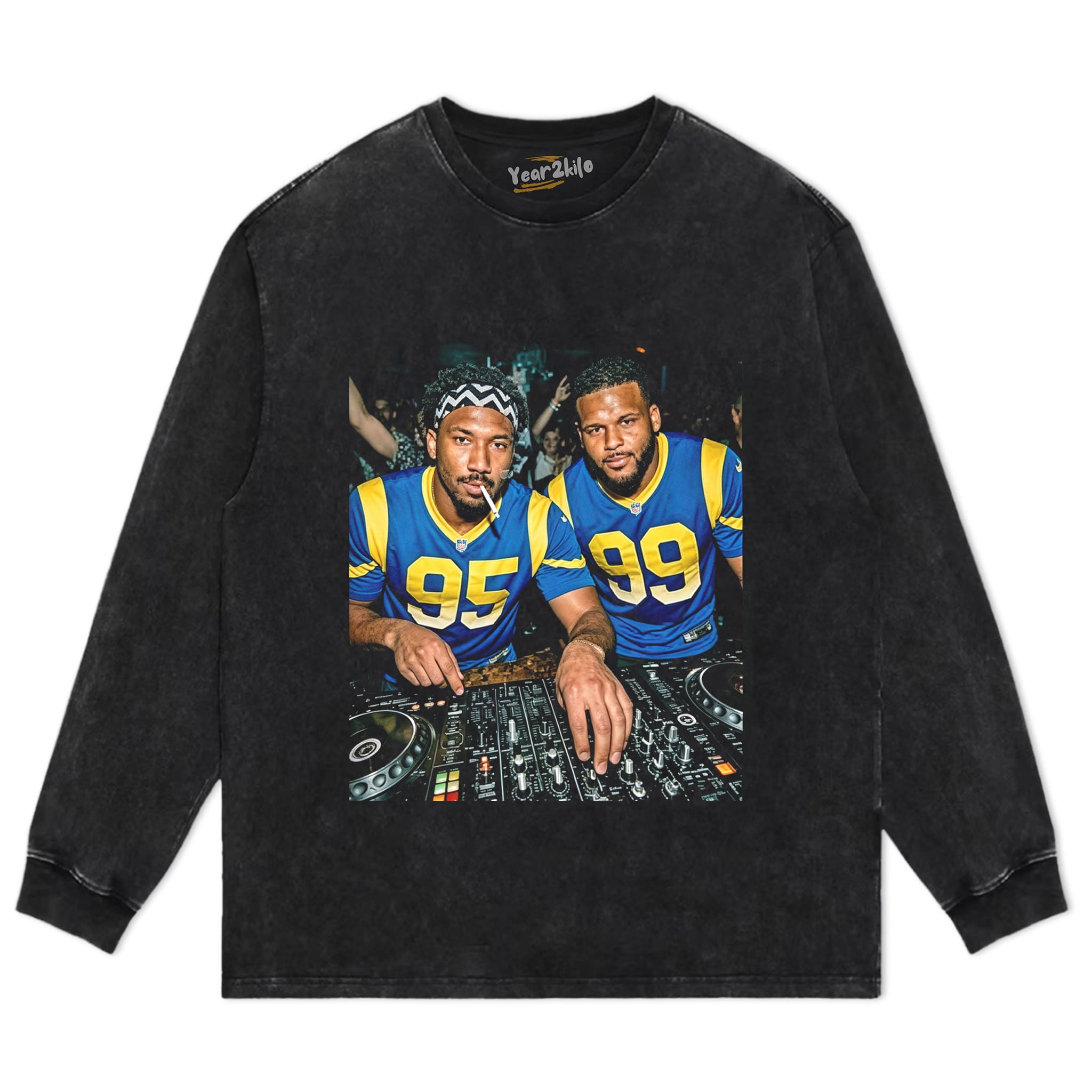 MIDDLE FINGER & MYLES GARRETT LA RAMS FOOTBALL V3 TANK TOP & TEE & LONG SLEEVE & LAYERED LS & HOODIE