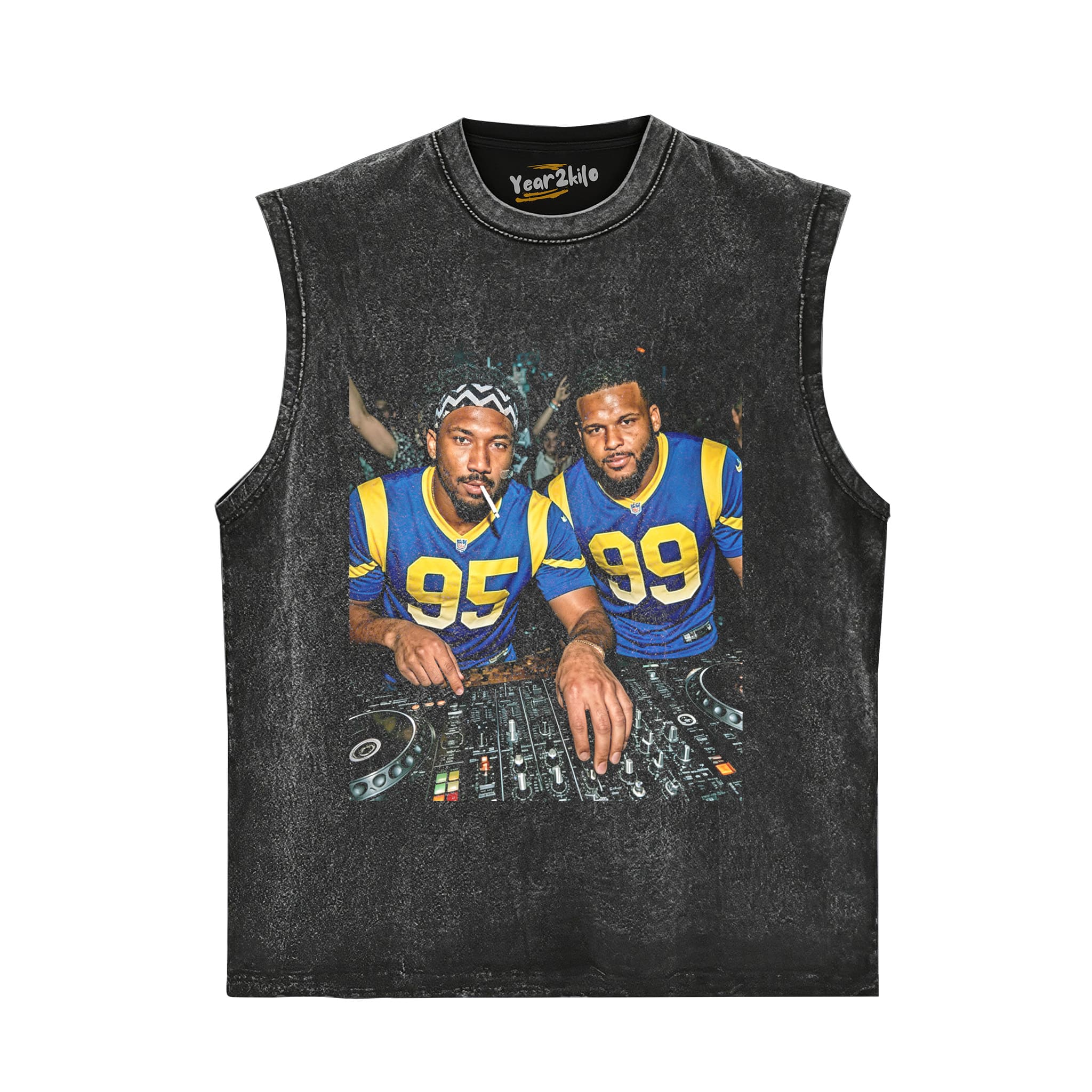 MIDDLE FINGER & MYLES GARRETT LA RAMS FOOTBALL V3 TANK TOP & TEE & LONG SLEEVE & LAYERED LS & HOODIE