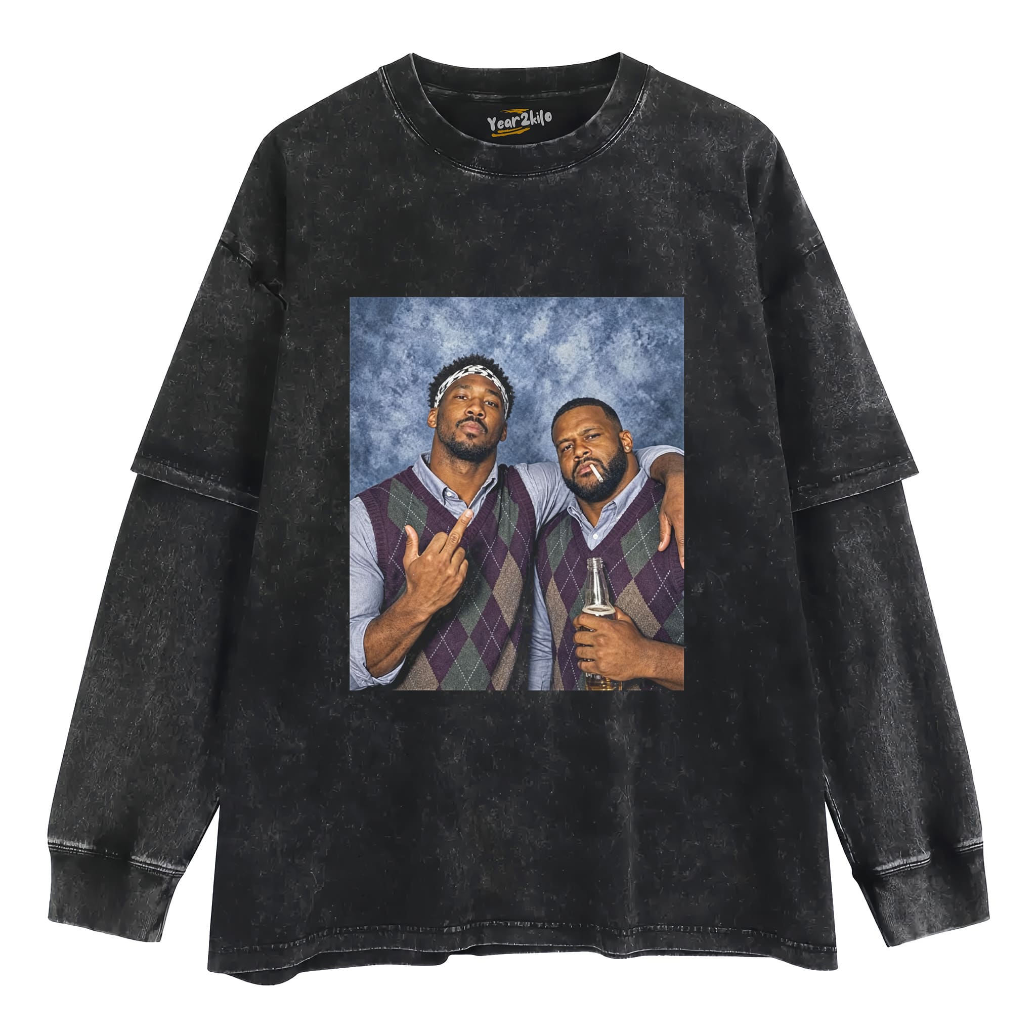 MIDDLE FINGER & MYLES GARRETT LA RAMS FOOTBALL V4 TANK TOP & TEE & LONG SLEEVE & LAYERED LS & HOODIE