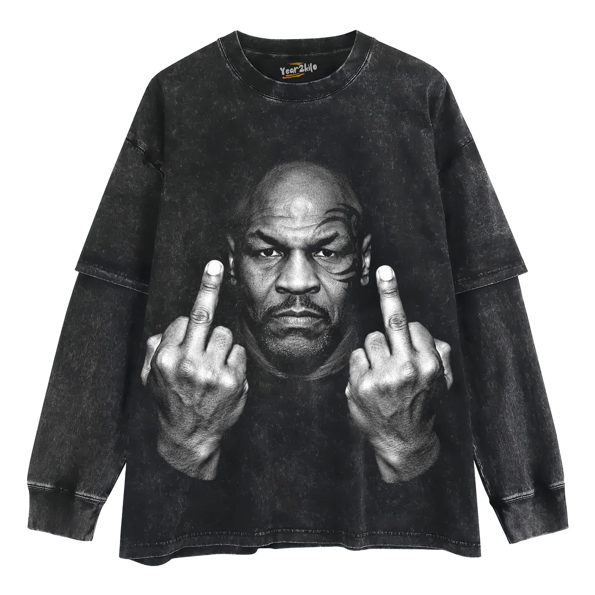 MIKE TYSON MIDDLE FINGER TANK TOP & TEE & LONG SLEEVE & LAYERED LS & HOODIE
