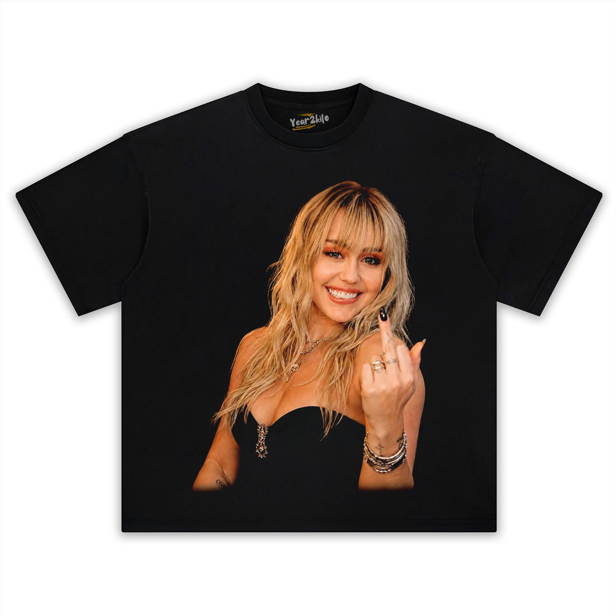 MILEY CYRUS - VINTAGE MIDDLE FINGER TANK TOP & TEE & LONG SLEEVE & LAYERED LS & HOODIE