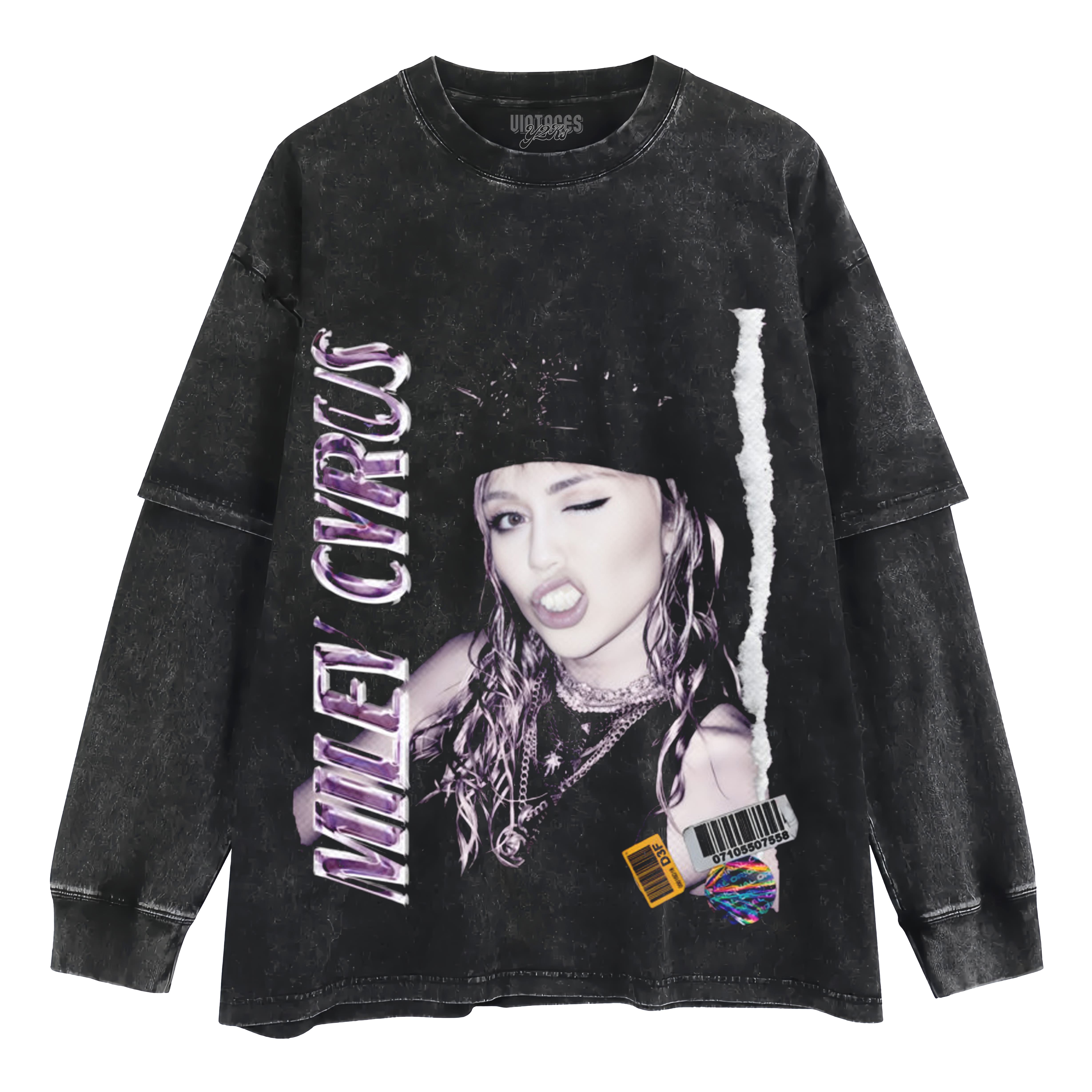 MILEY CYRUS VINTAGE2 LAYERED LONG SLEEVE