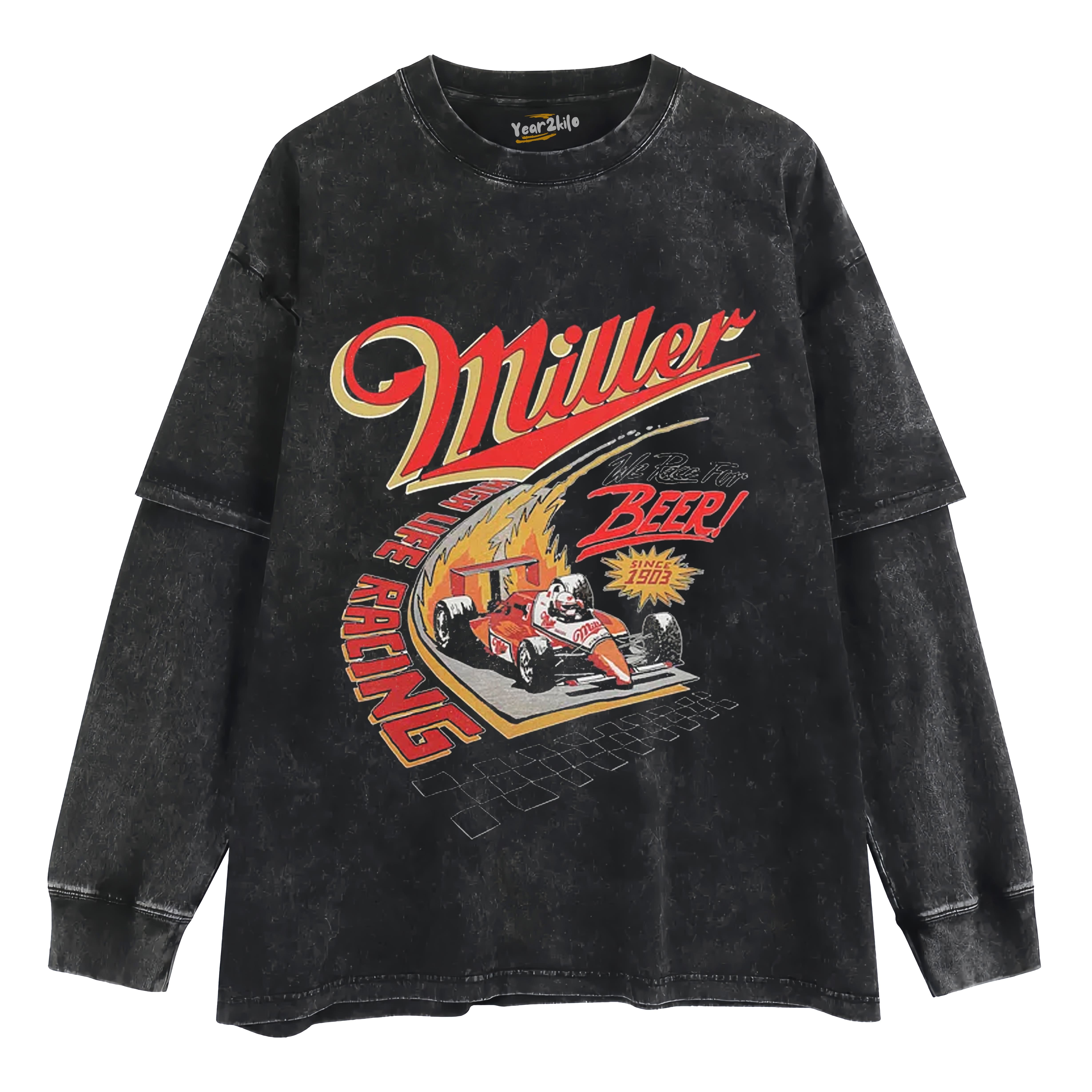 MILLER HIGH LIFE RACING TANK TOP & TEE & LONG SLEEVE & LAYERED LS & HOODIE