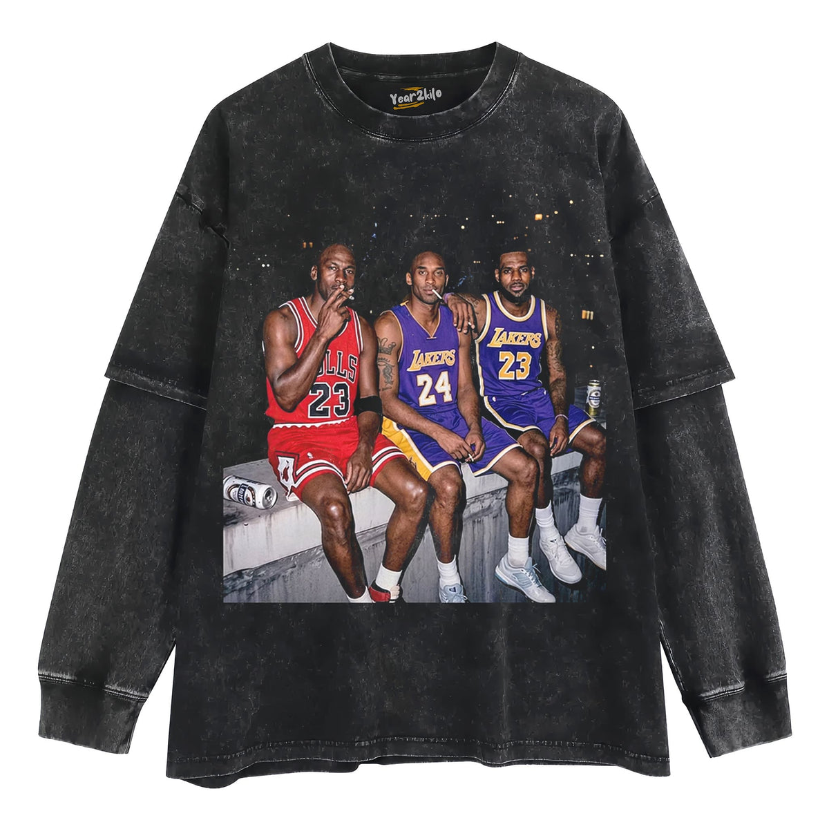 MJ & LJ & KB VINTAGE BASKETBALL TANK TOP & TEE & LONG SLEEVE & LAYERED LS & HOODIE