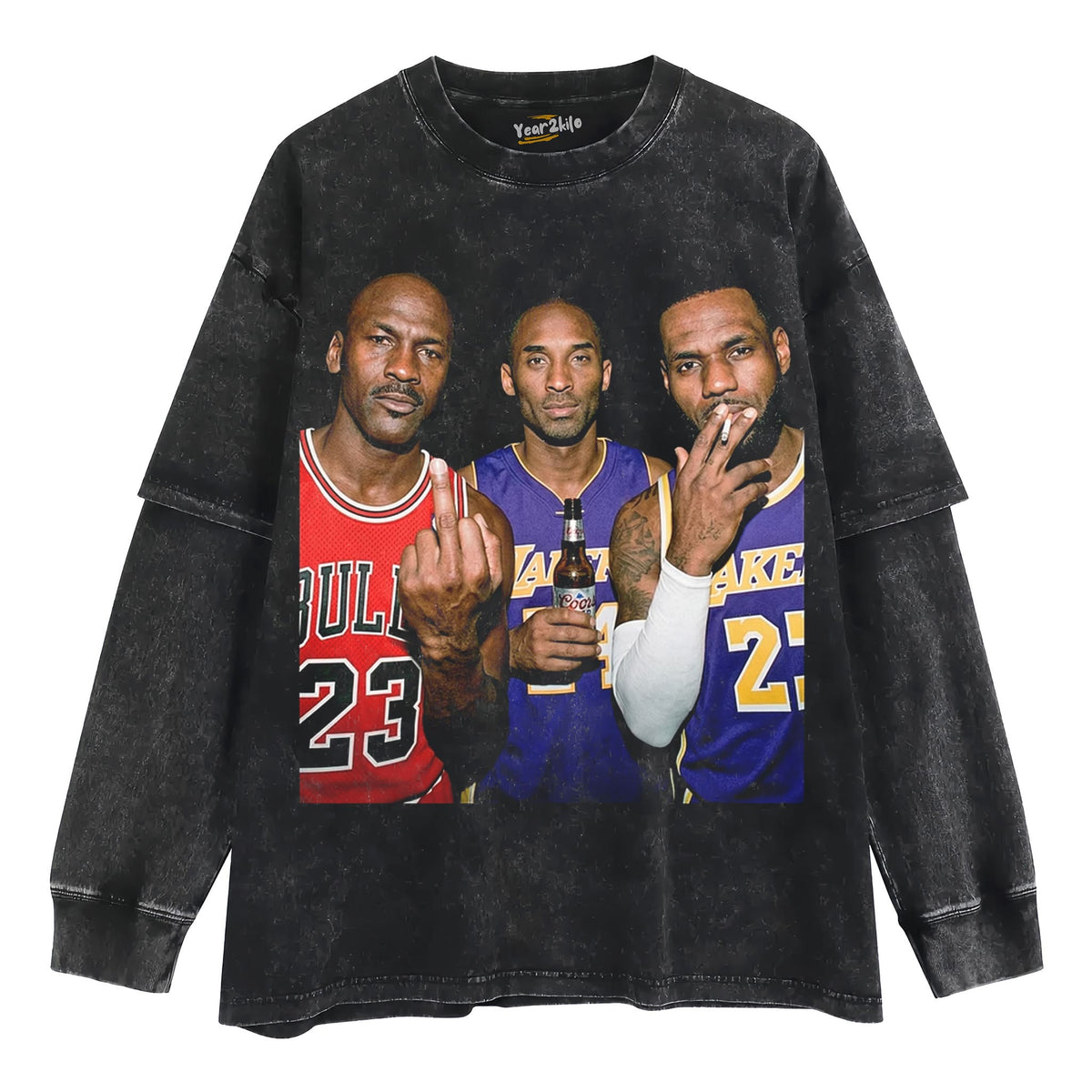 MJ & LJ & KB VINTAGE BASKETBALL TANK TOP & TEE & LONG SLEEVE & LAYERED LS & HOODIE