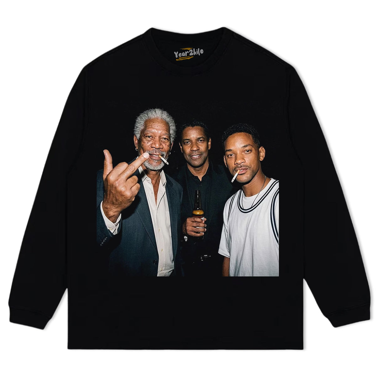 MORGAN FREEMAN & DENZEL WASHINGTON & WILL SMITH TANK TOP & TEE & LONG SLEEVE & LAYERED LS & HOODIE