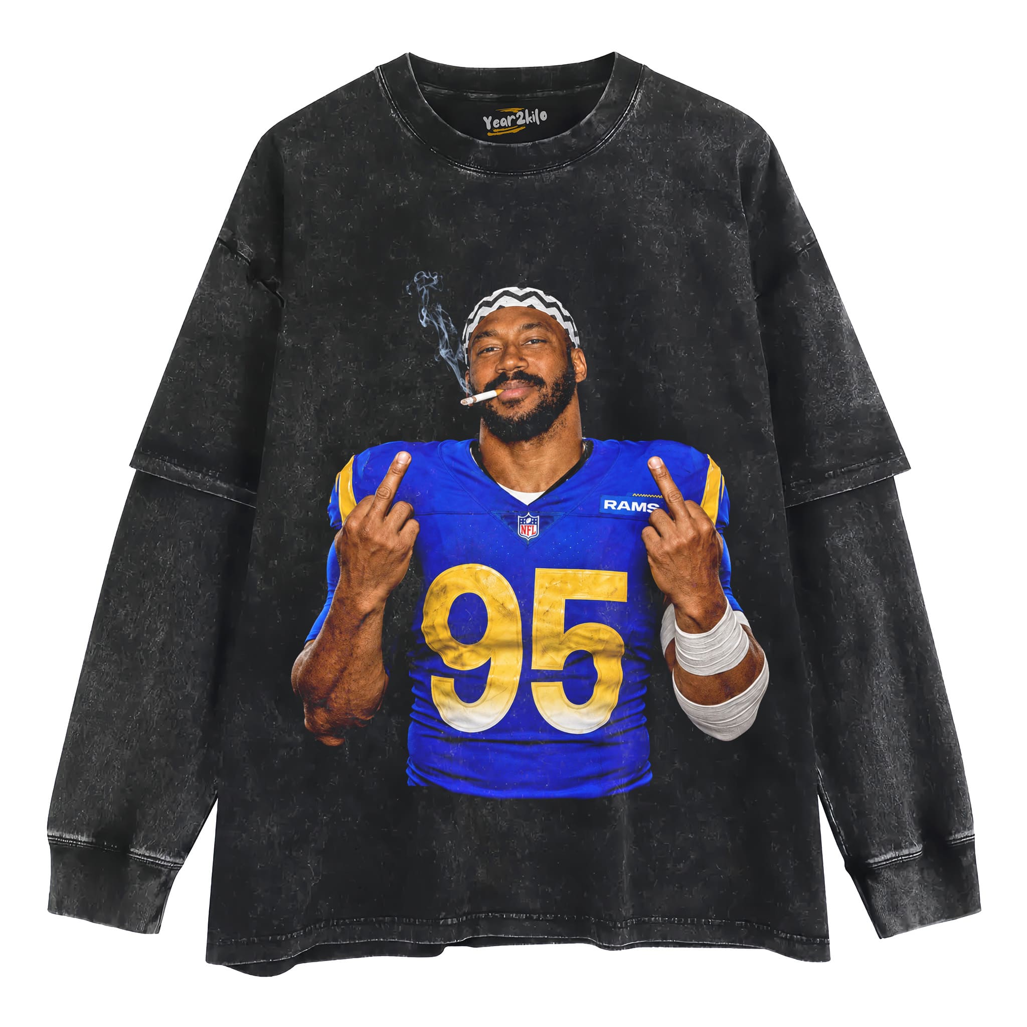 MYLES GARRETT LA RAMS FOOTBALL V1 TANK TOP & TEE & LONG SLEEVE & LAYERED LS & HOODIE