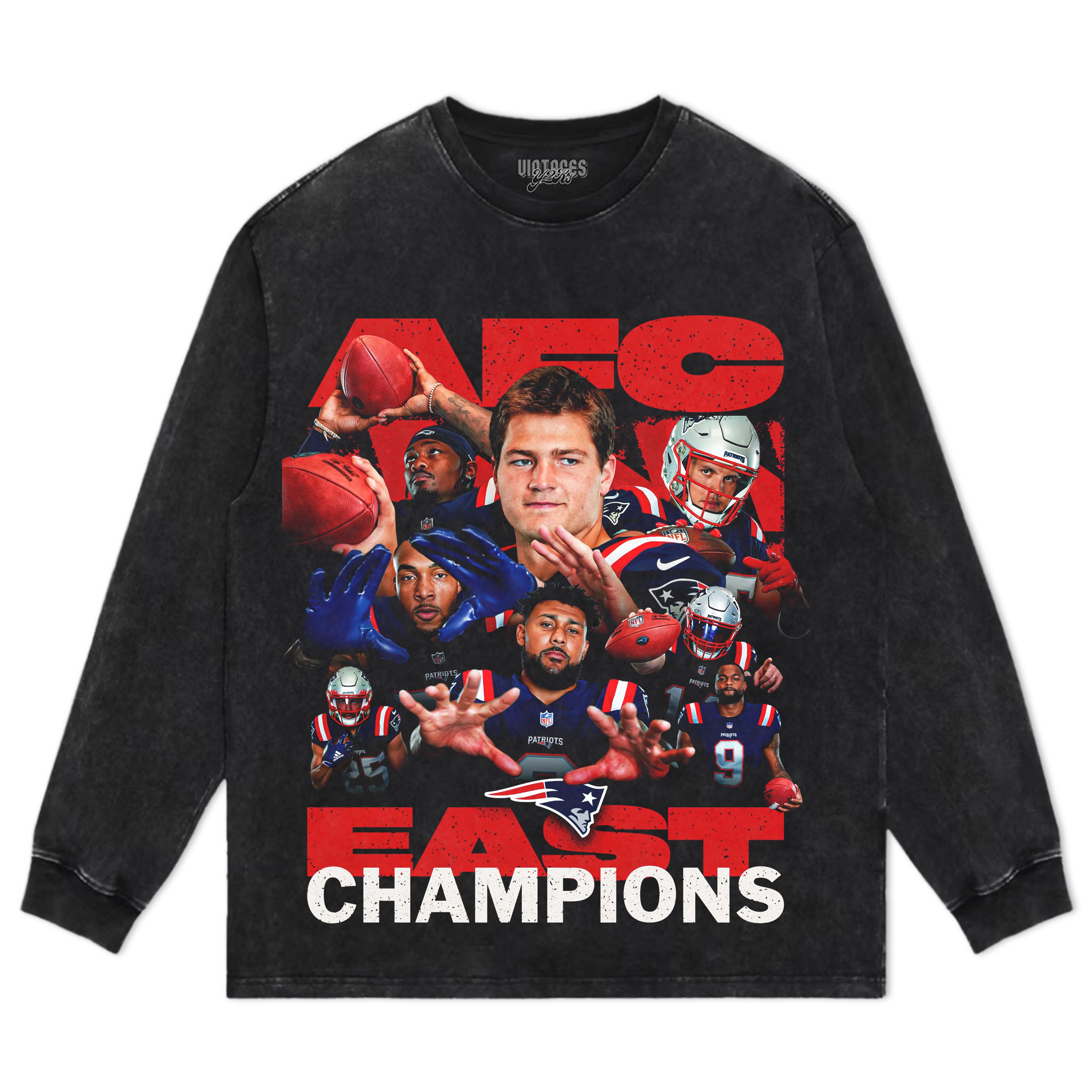 NEW ENGLAND PATRIOTS AFC EAST CHAMPIONS TEE & LS & HOODIE