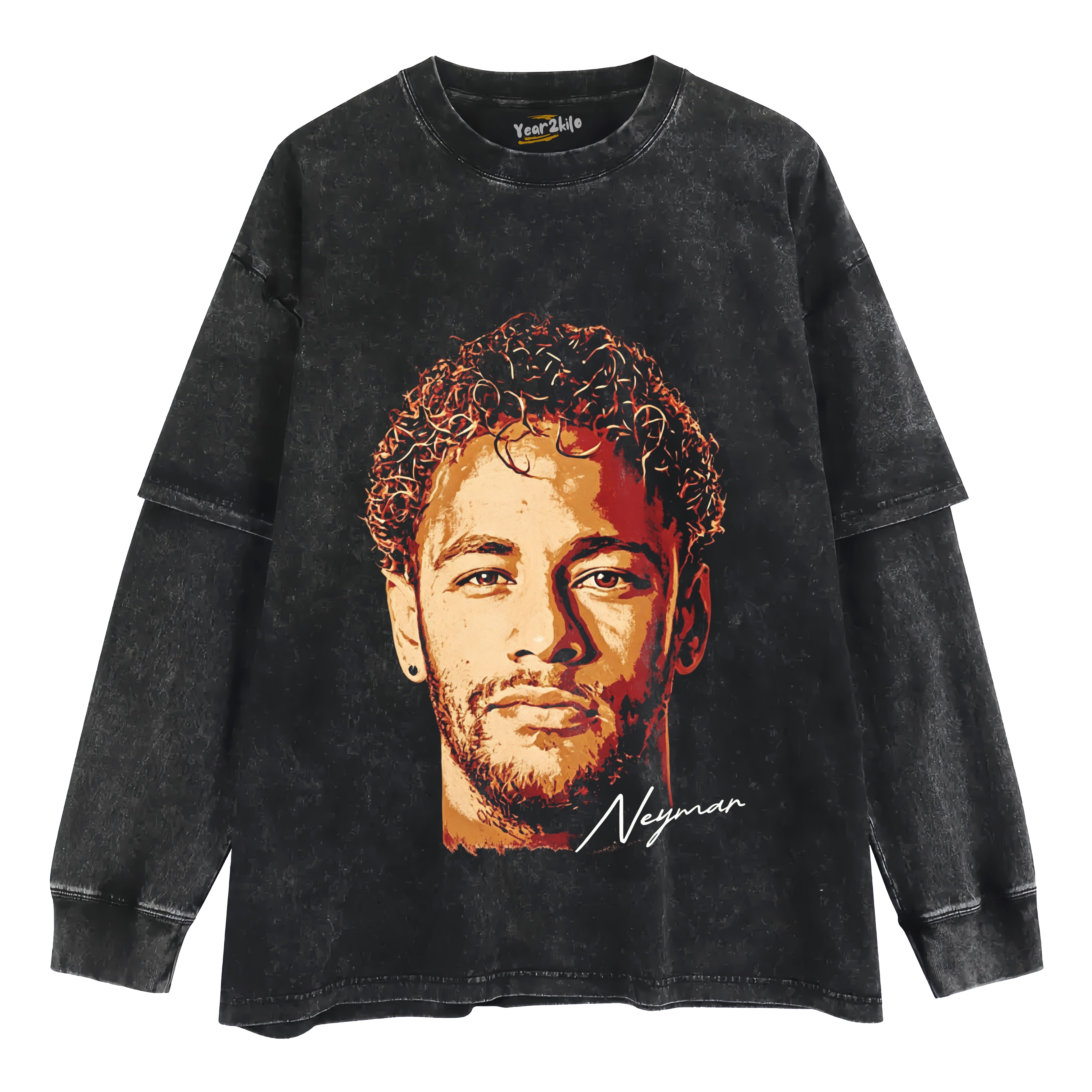 NEYMAR JR VINTAGE SOCCER RETRO TANK TOP & TEE & LONG SLEEVE & LAYERED LS & HOODIE