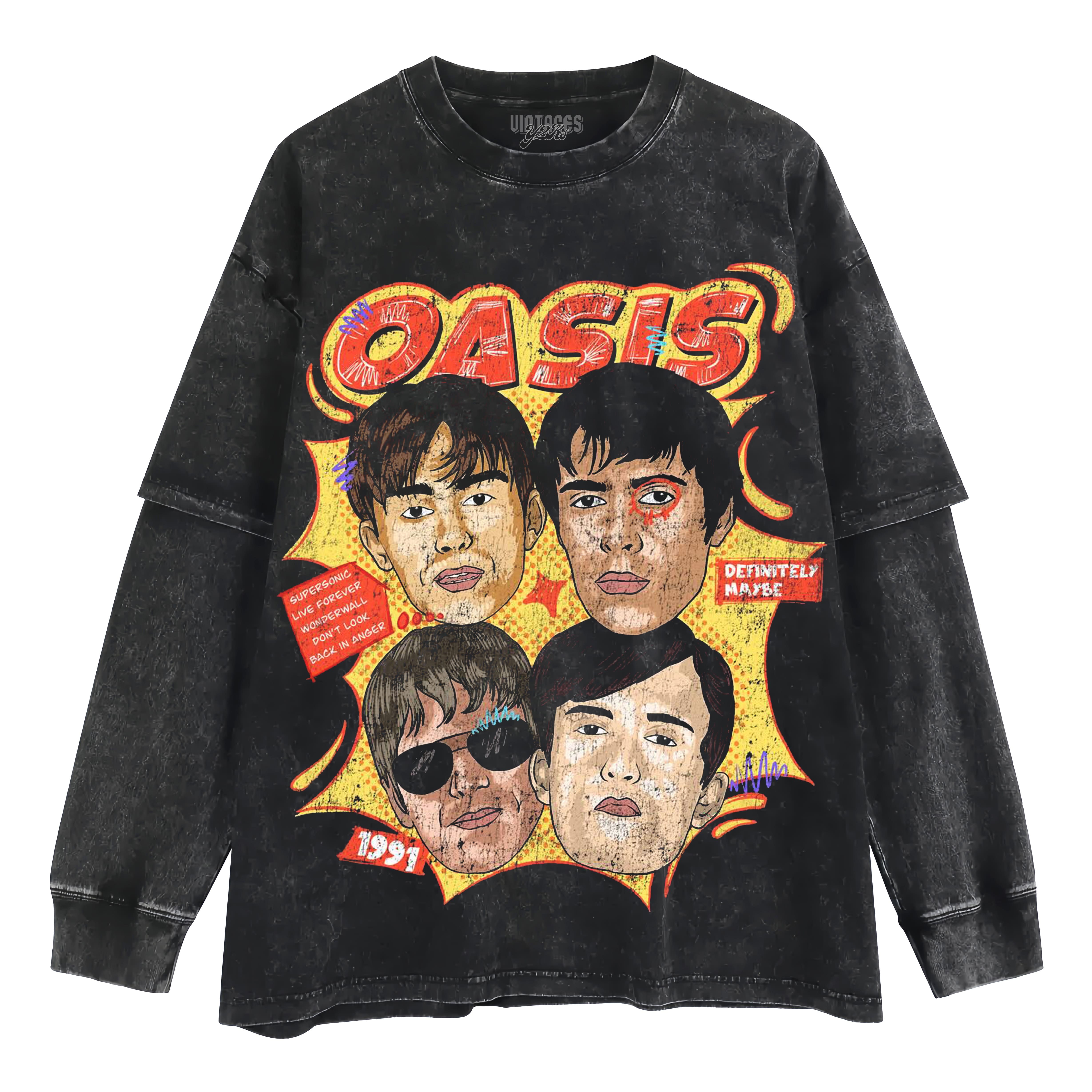 OASIS-DEFINITELY MAYBE V2 LAYERED LONG SLEEVE