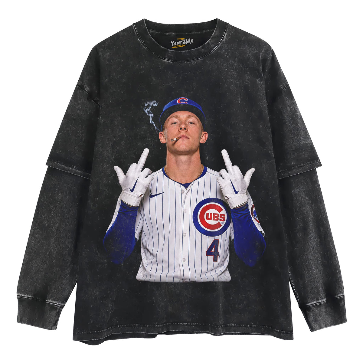 PETE CROW-ARMSTRONG - THE MIDDLE FINGER MEME V2 TANK TOP & TEE & LONG SLEEVE & LAYERED LS & HOODIE