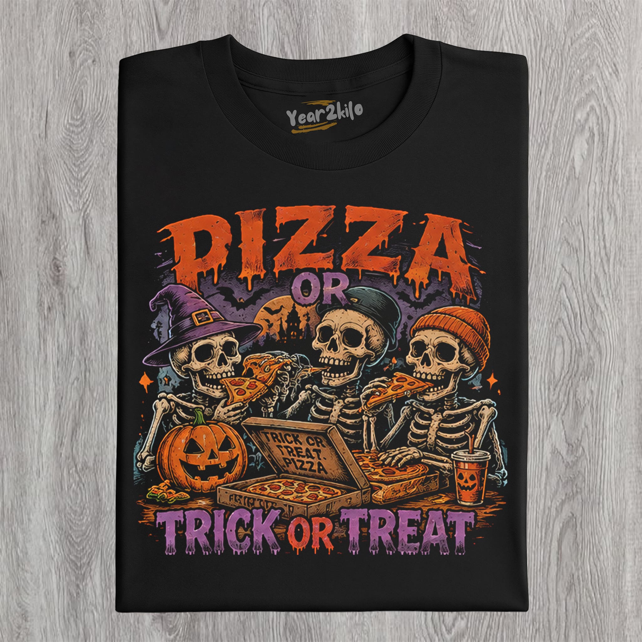 PIZZA · TRICK OR TREAT TANK TOP & TEE & LONG SLEEVE & LAYERED LS & HOODIE