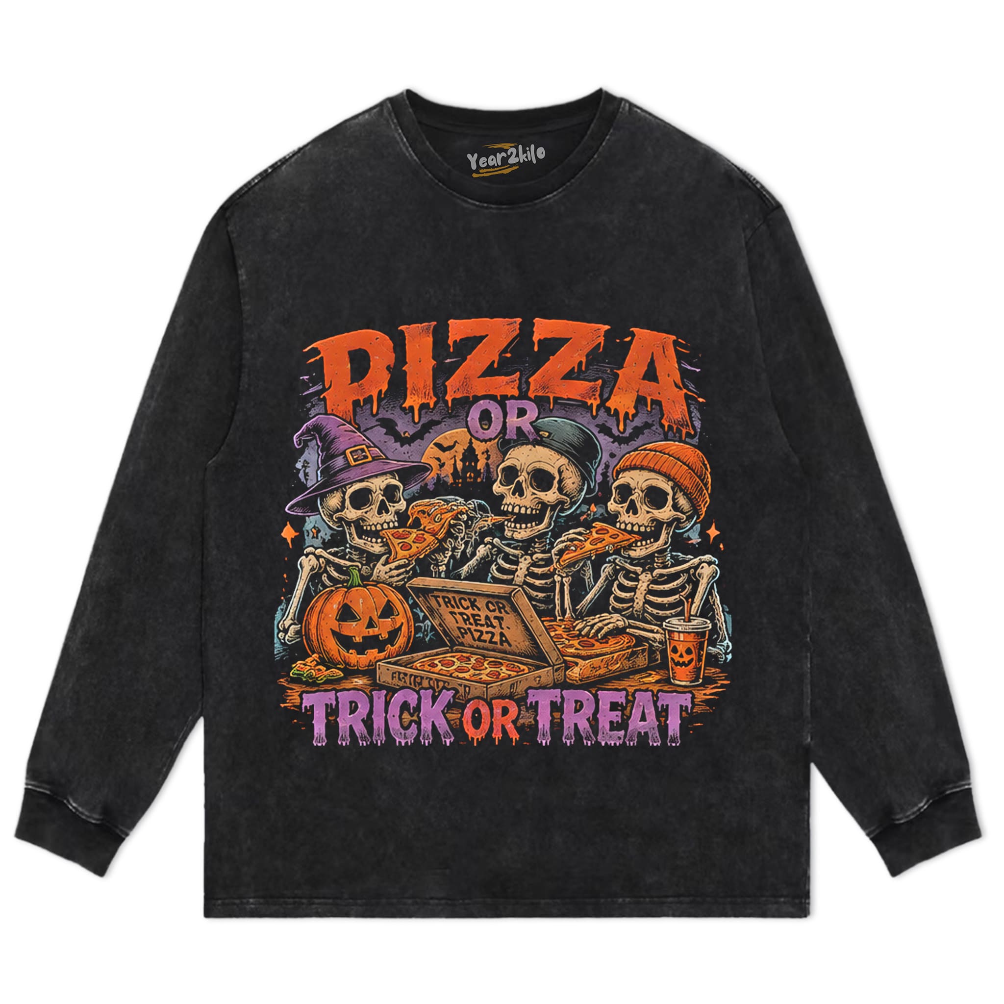 PIZZA · TRICK OR TREAT TANK TOP & TEE & LONG SLEEVE & LAYERED LS & HOODIE