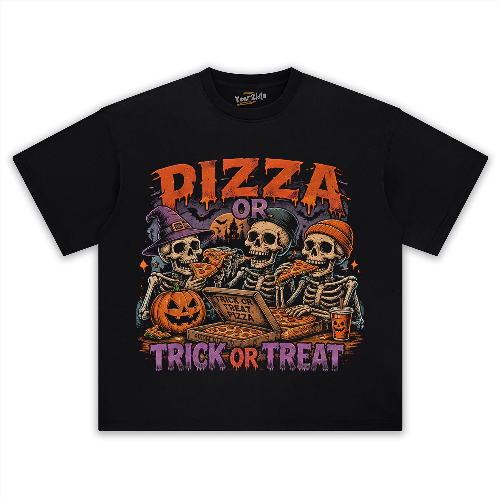 PIZZA · TRICK OR TREAT TANK TOP & TEE & LONG SLEEVE & LAYERED LS & HOODIE