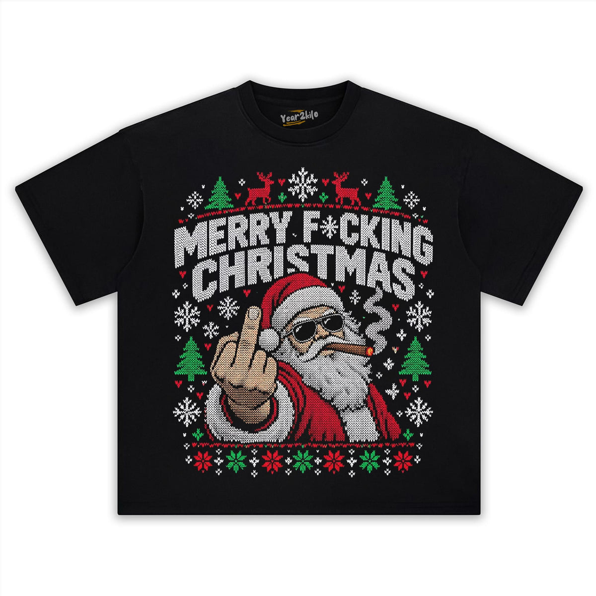 REBEL SANTA TANK TOP & TEE & LONG SLEEVE & LAYERED LS & HOODIE