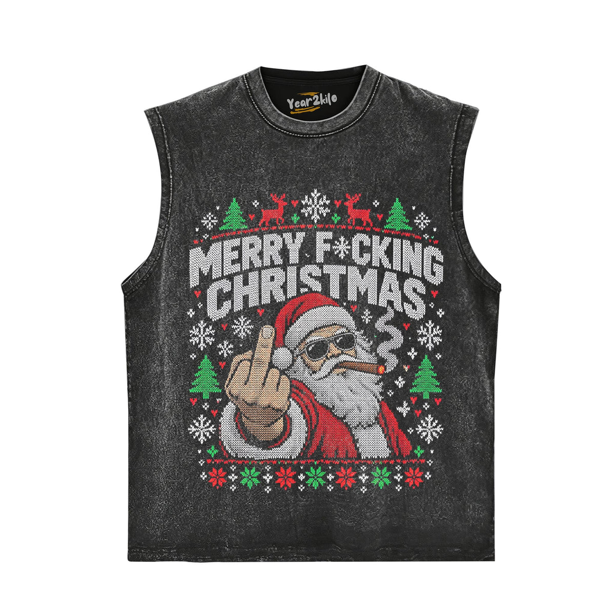 REBEL SANTA TANK TOP & TEE & LONG SLEEVE & LAYERED LS & HOODIE