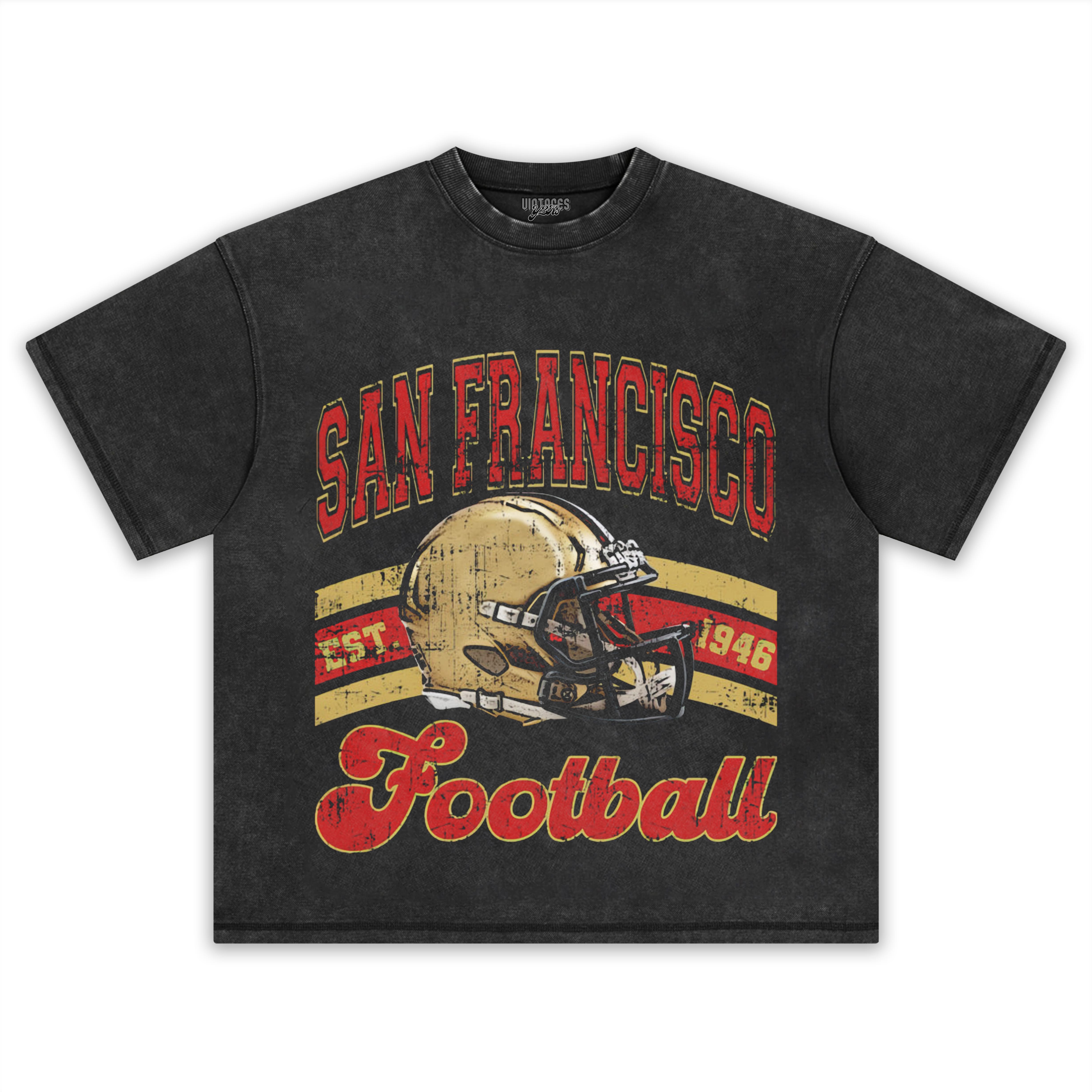 RETRO STYLE 49ERS FOOTBALL TEE & LS & HOODIE