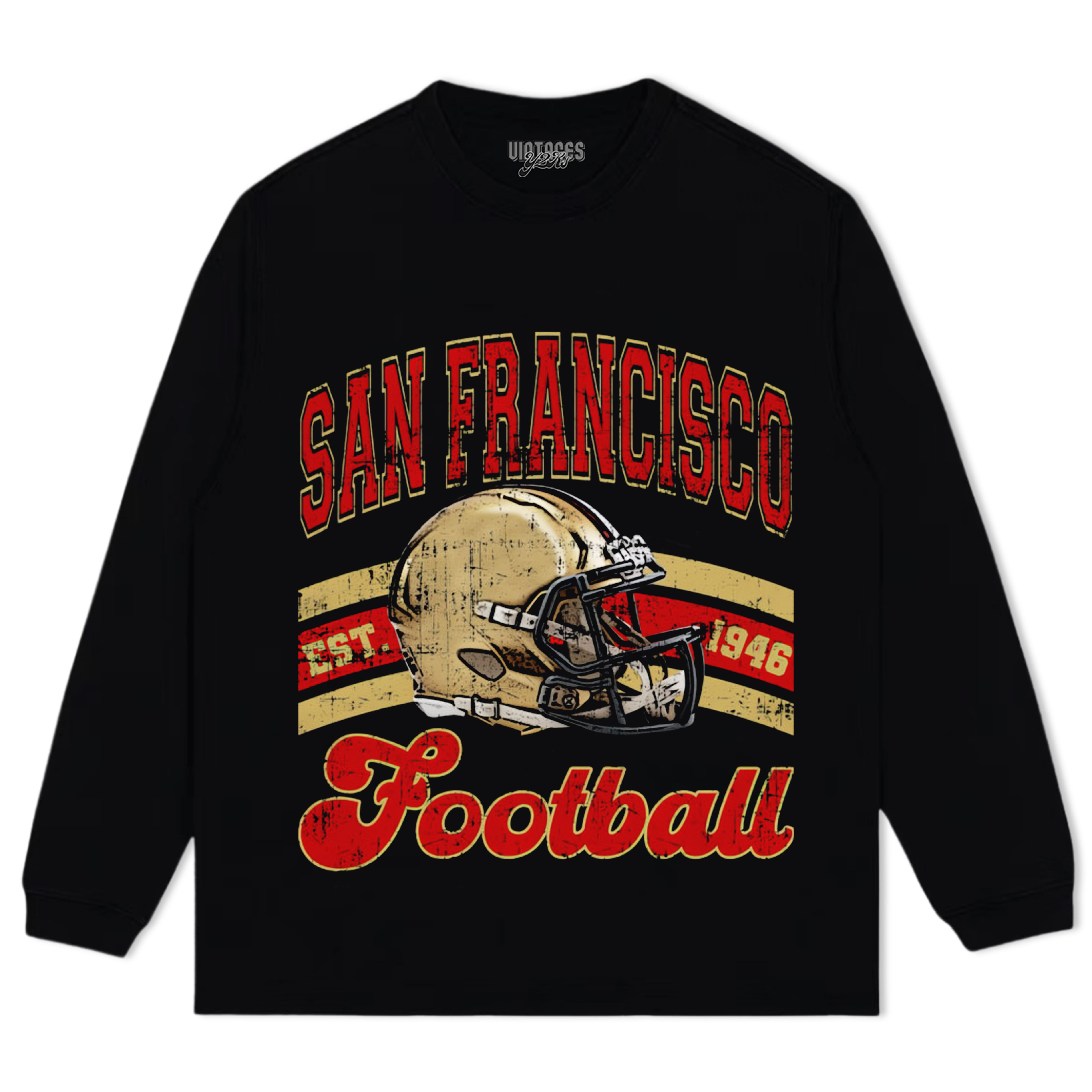 RETRO STYLE 49ERS FOOTBALL TEE & LS & HOODIE
